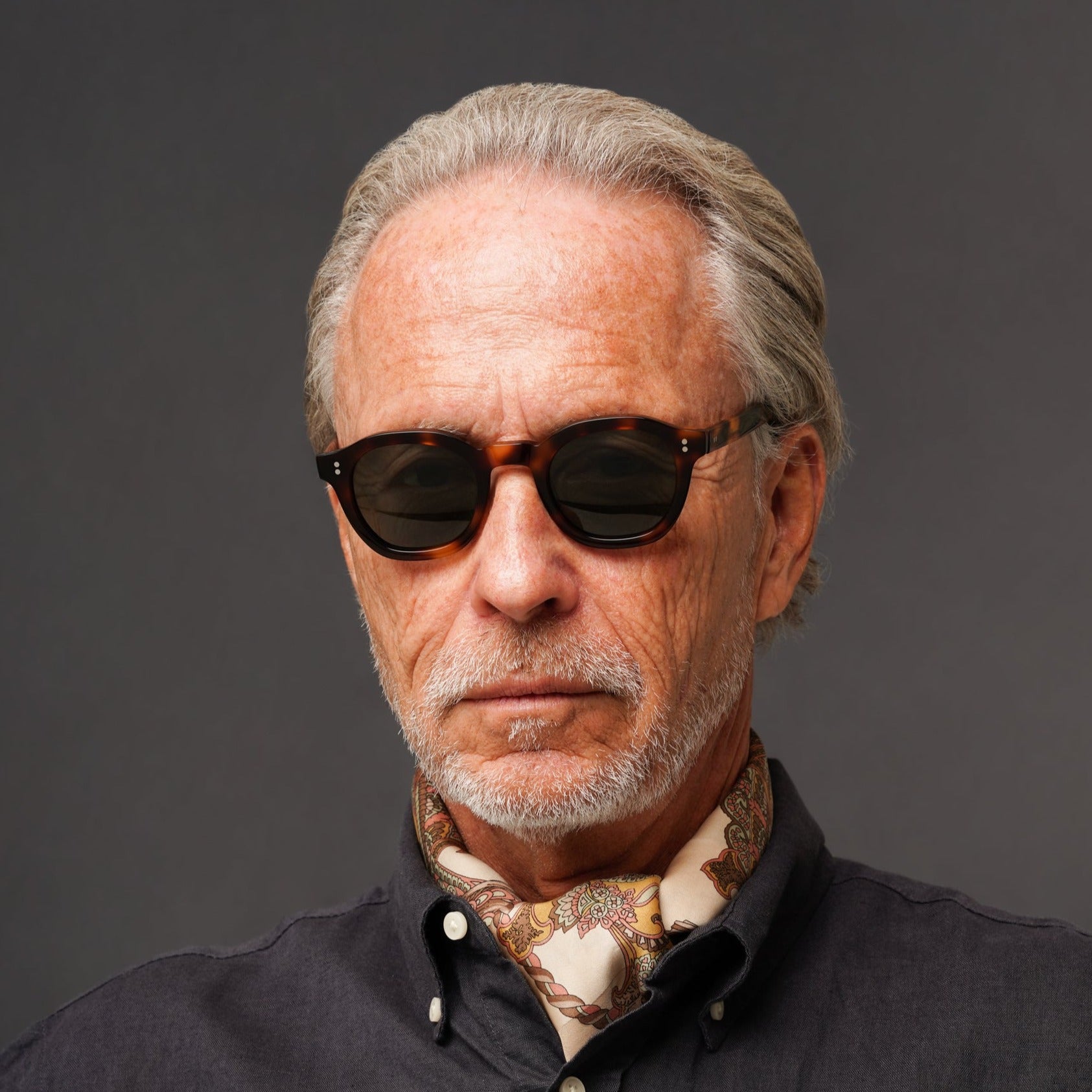 The Dean Tortoise Sunglasses, Mazzucchelli 1849 acetate frame, round shape, in tortoise.