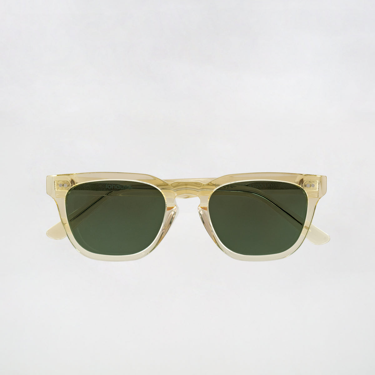 The Dylan Air Sunglasses, Mazzucchelli 1849 acetate frame, round shape, in clear crystal.