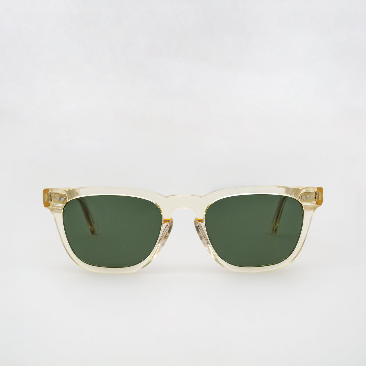 The Dylan Air Sunglasses, Mazzucchelli 1849 acetate frame, round shape, in clear crystal.