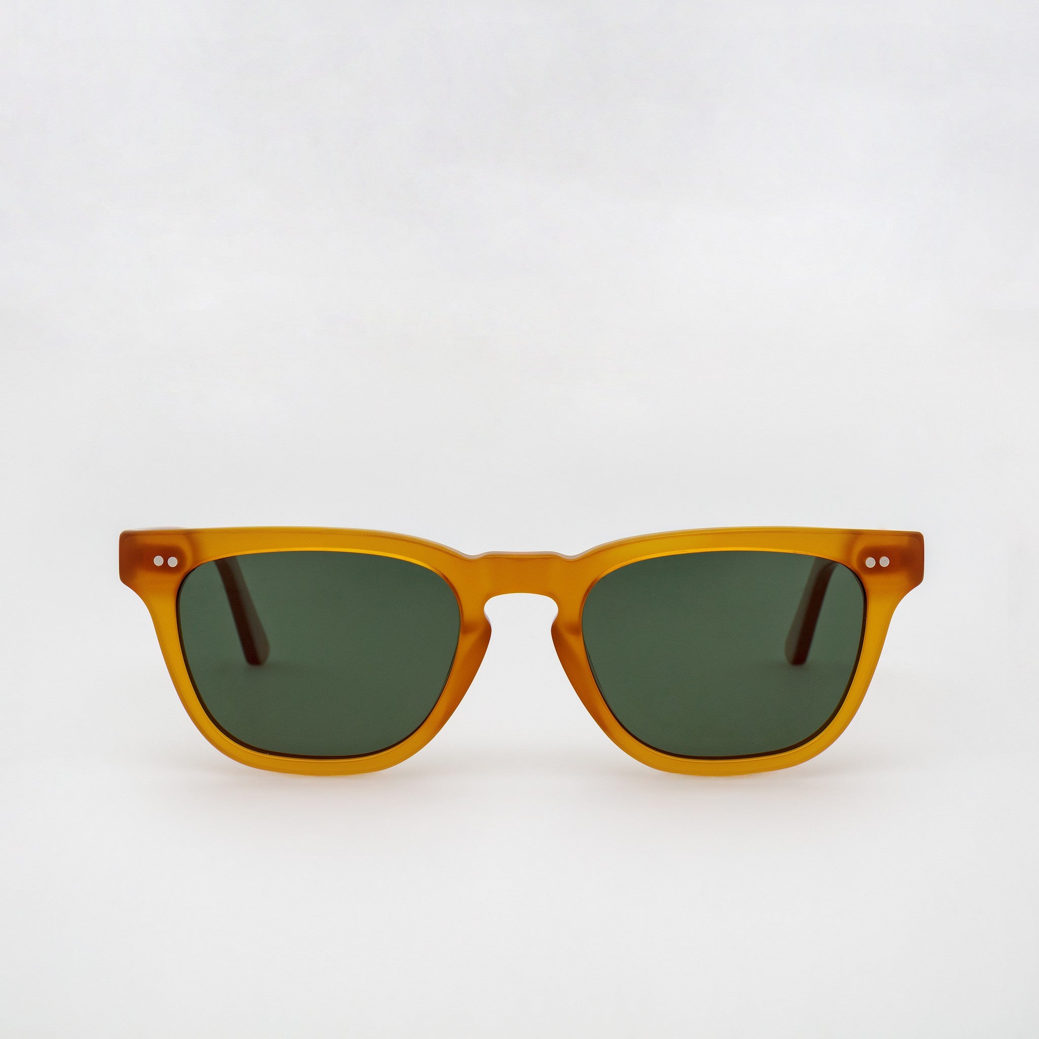 The Dylan Amber Sunglasses, Mazzucchelli 1849 acetate frame, round shape, in amber.