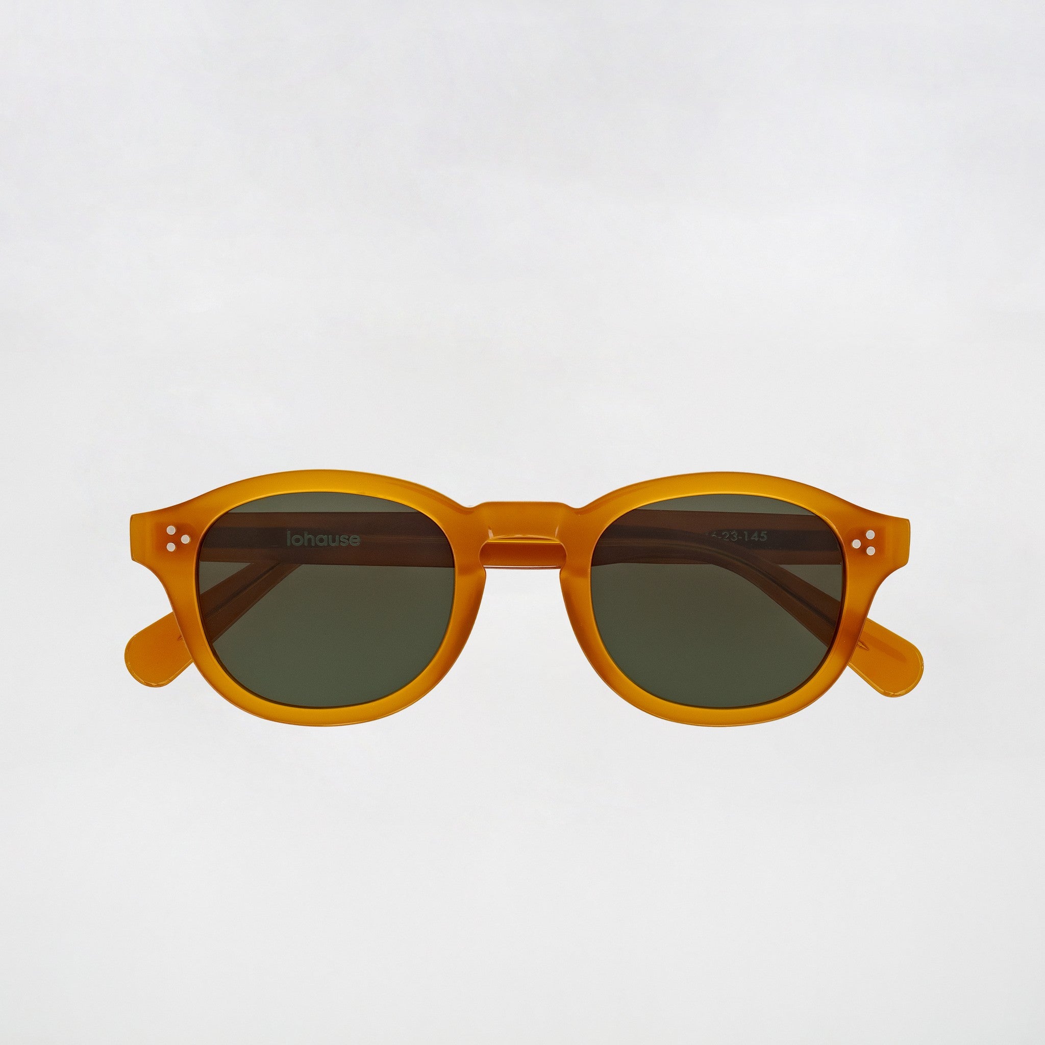 The Evans Amber Sunglasses, Mazzucchelli 1849 acetate frame, round shape, in tortoise.