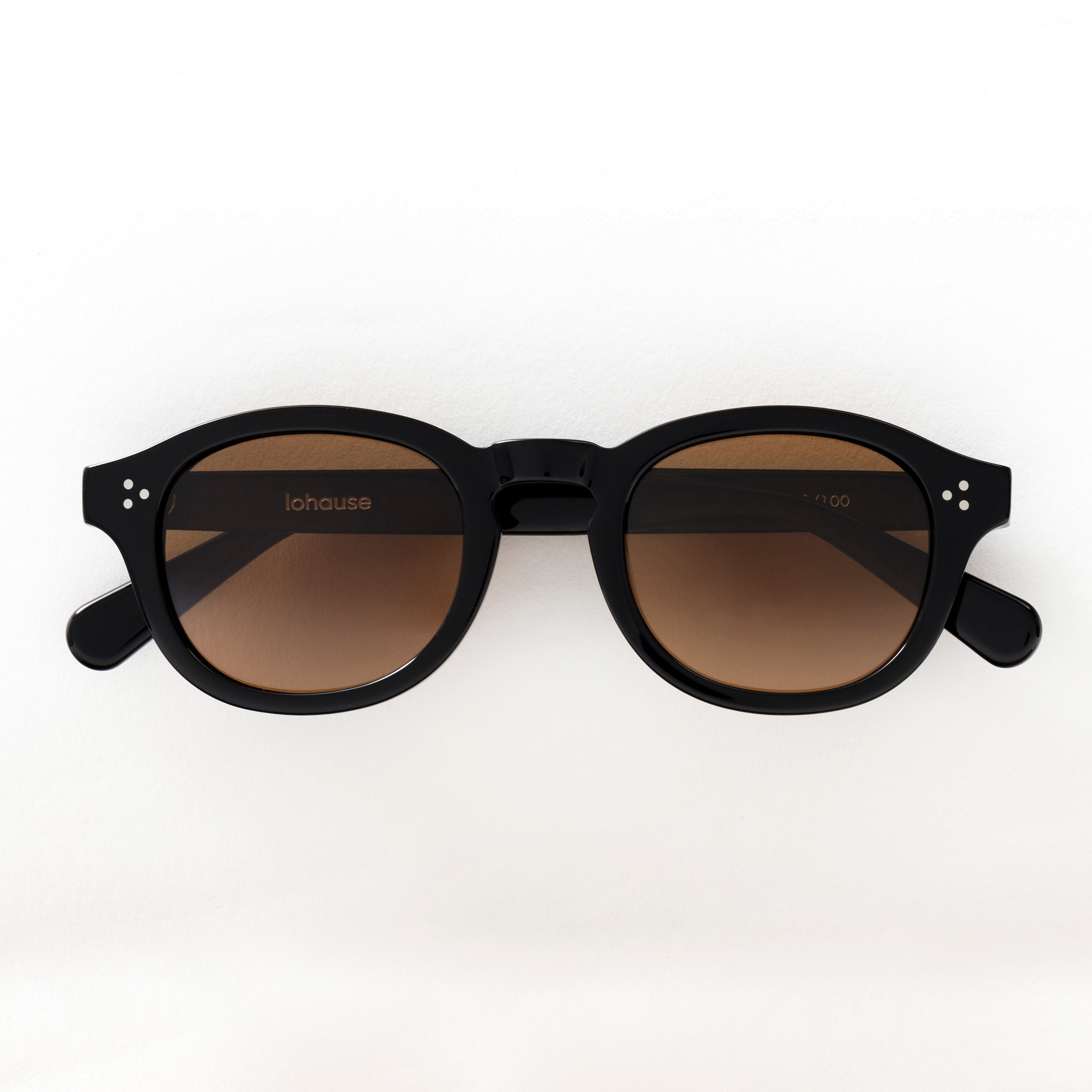 The Evans en Café — sunglasses, Mazzucchelli 1849 acetate frame, round shape, in coffee brown.