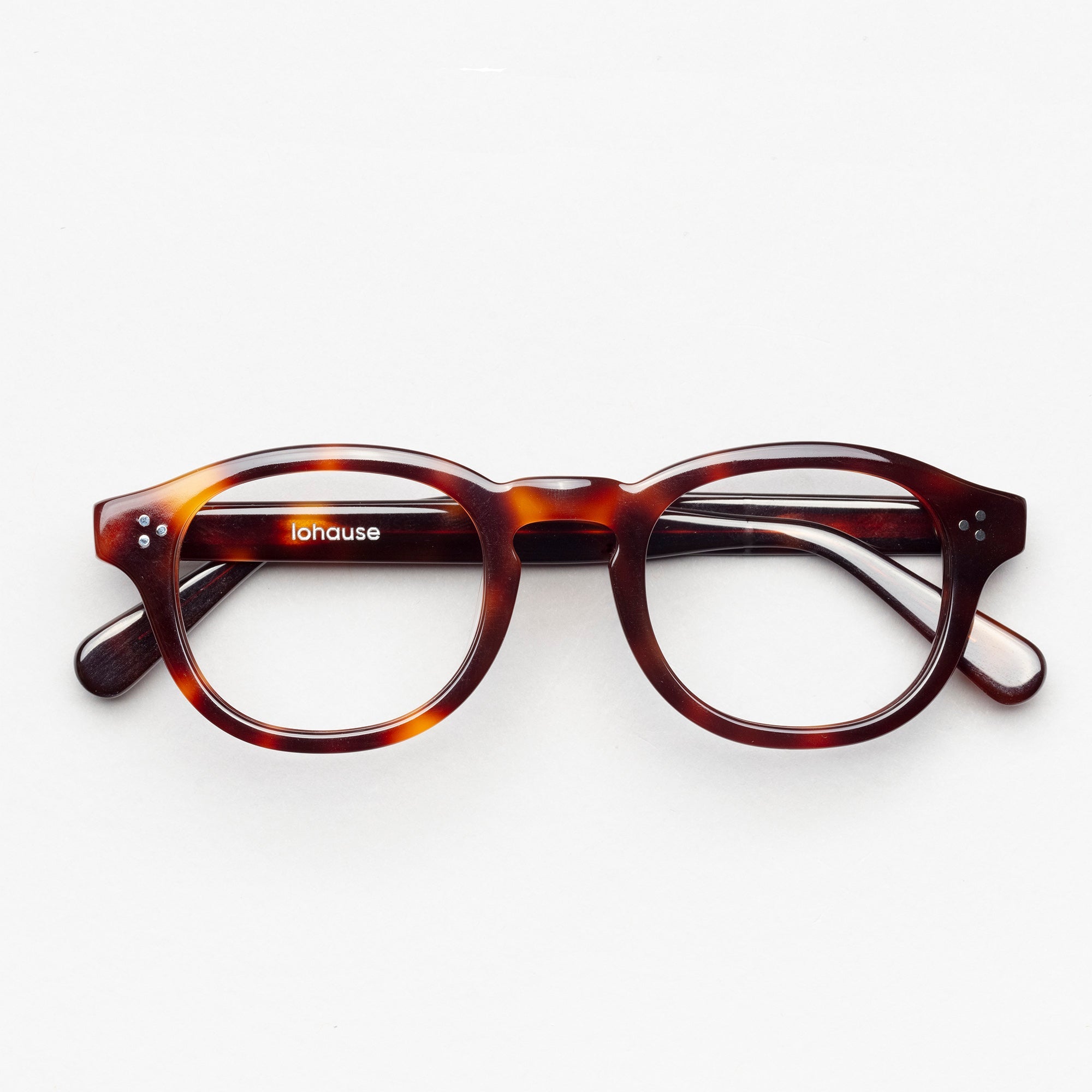 The Evans Tortoise — eyeglasses, Mazzucchelli 1849 acetate frame, round shape, in tortoise.
