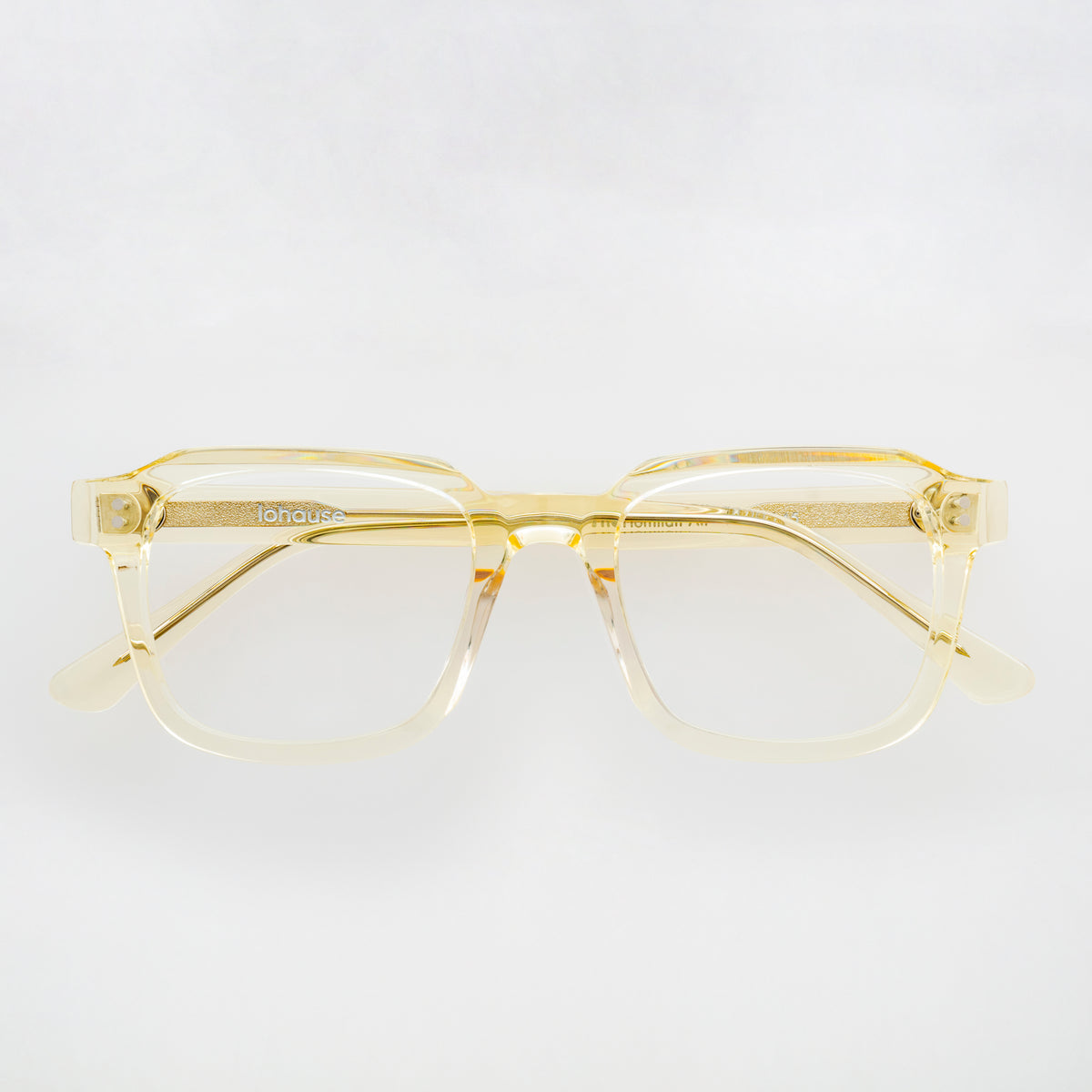 The Hoffman Air, eyeglasses, Mazzucchelli 1849 acetate frame, square shape, in clear crystal.
