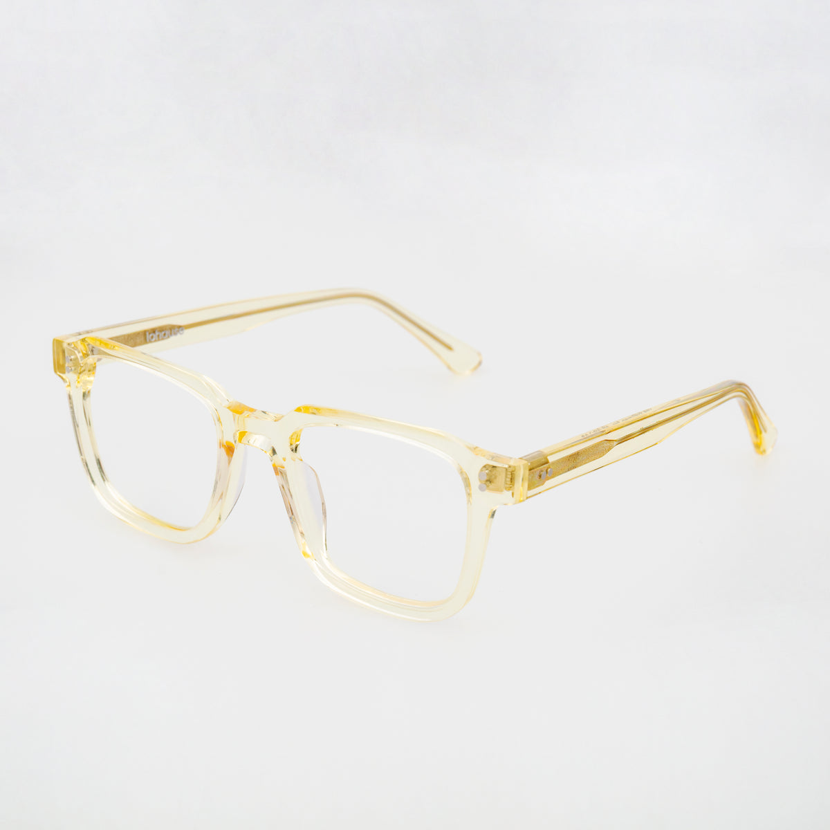 The Hoffman Air, eyeglasses, Mazzucchelli 1849 acetate frame, square shape, in clear crystal.