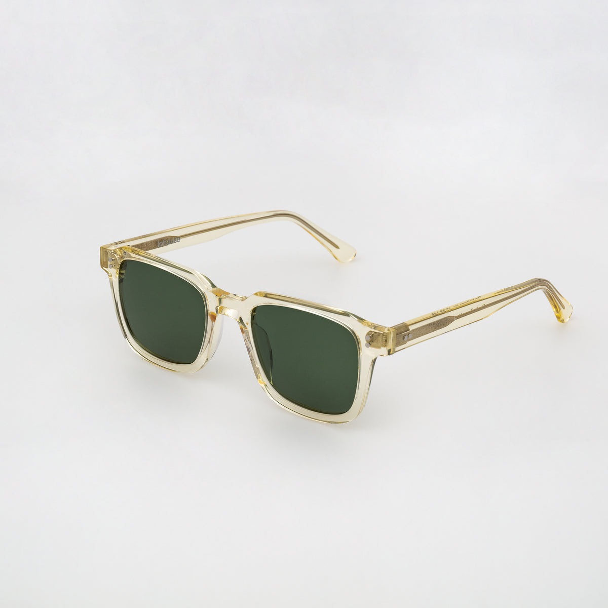 The Hoffman Air Sunglasses, Mazzucchelli 1849 acetate frame, square shape, in clear crystal.