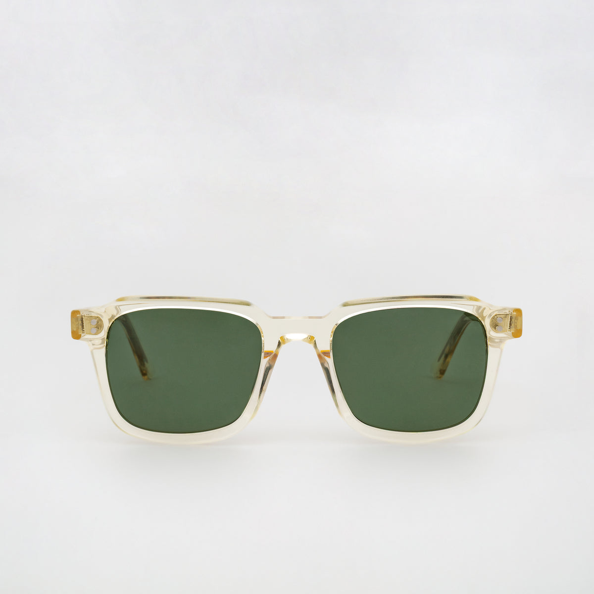 The Hoffman Air Sunglasses, Mazzucchelli 1849 acetate frame, square shape, in clear crystal.