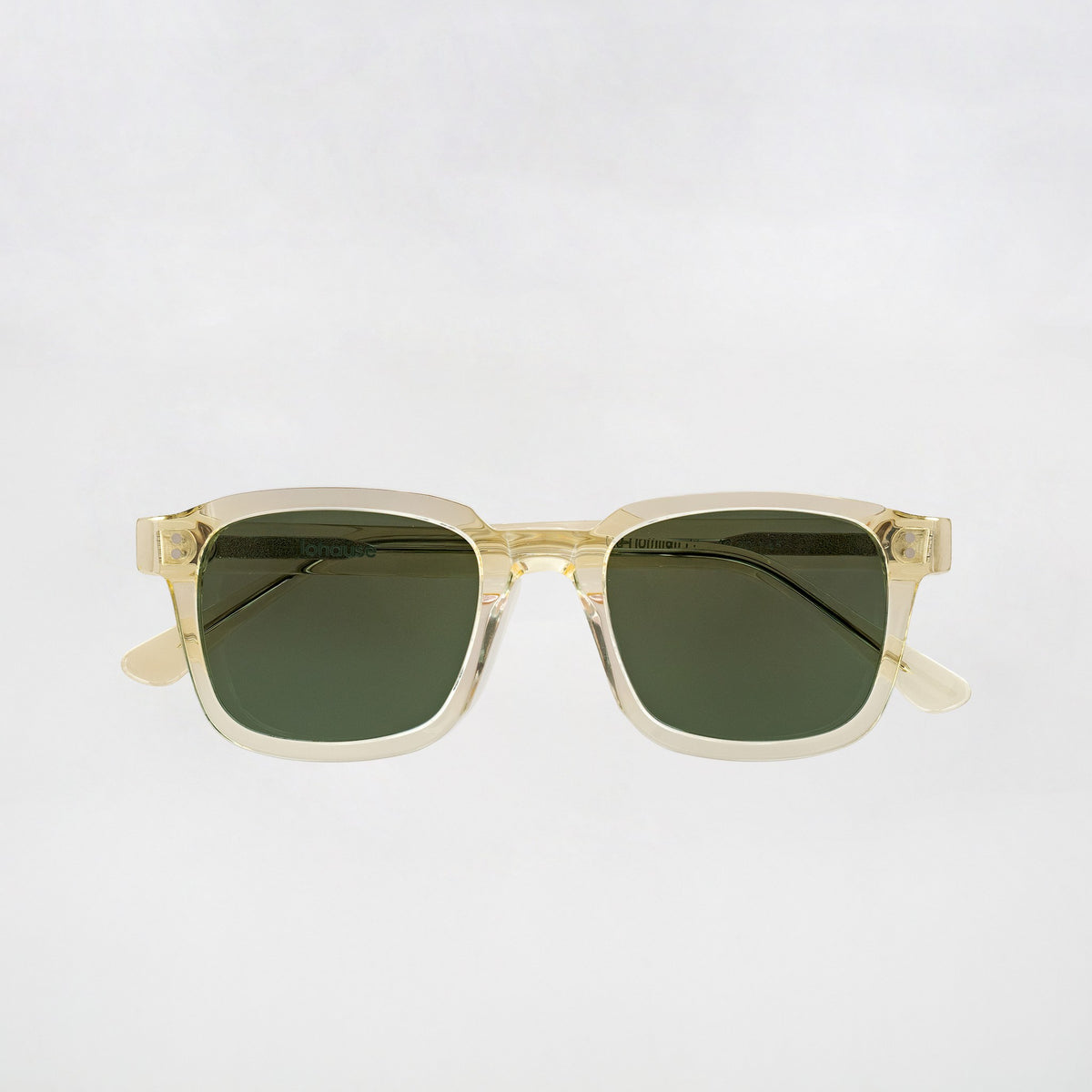 The Hoffman Air Sunglasses, Mazzucchelli 1849 acetate frame, square shape, in clear crystal.