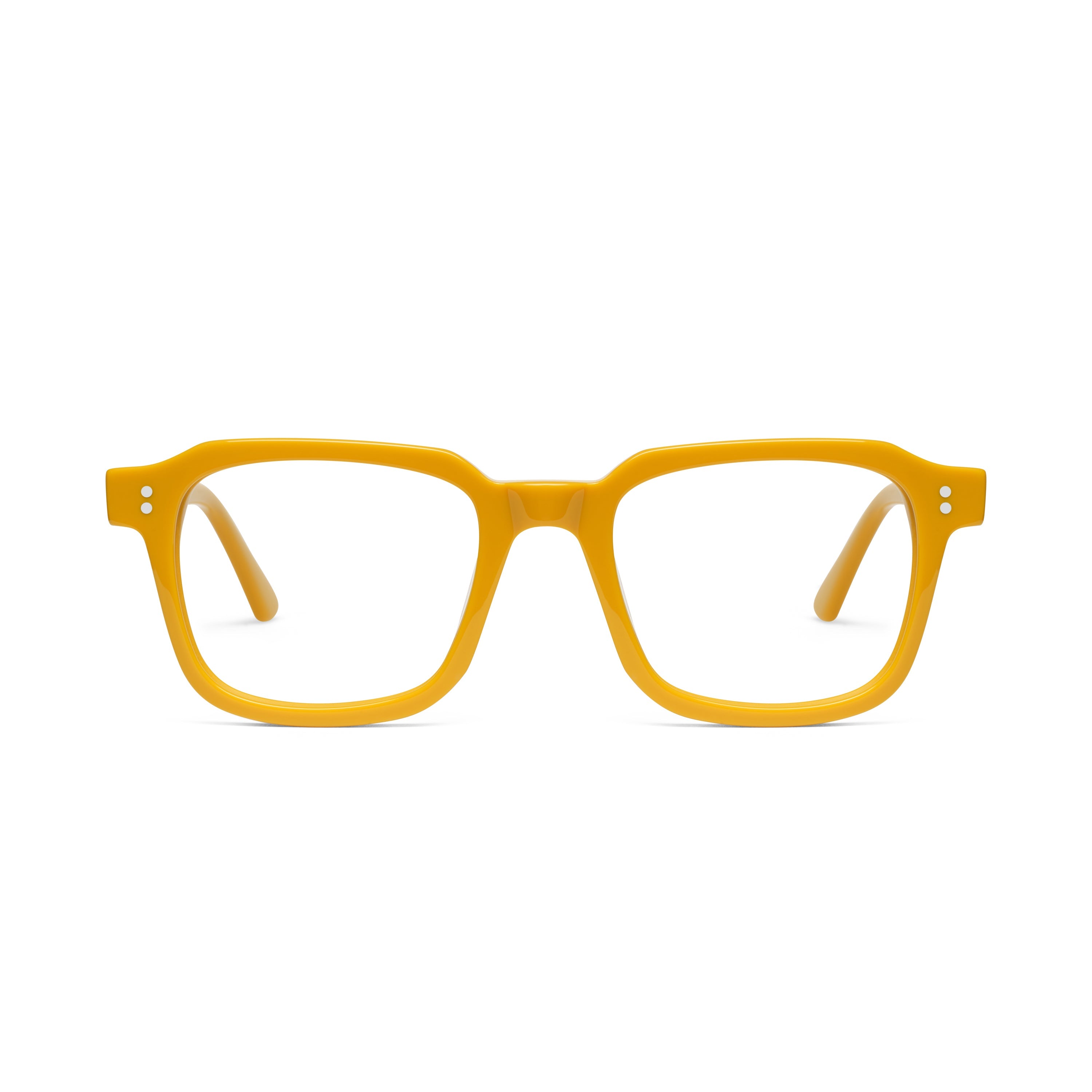 The Hoffman Amberfort — eyeglasses, Mazzucchelli 1849 acetate frame, square shape, in deep amber.