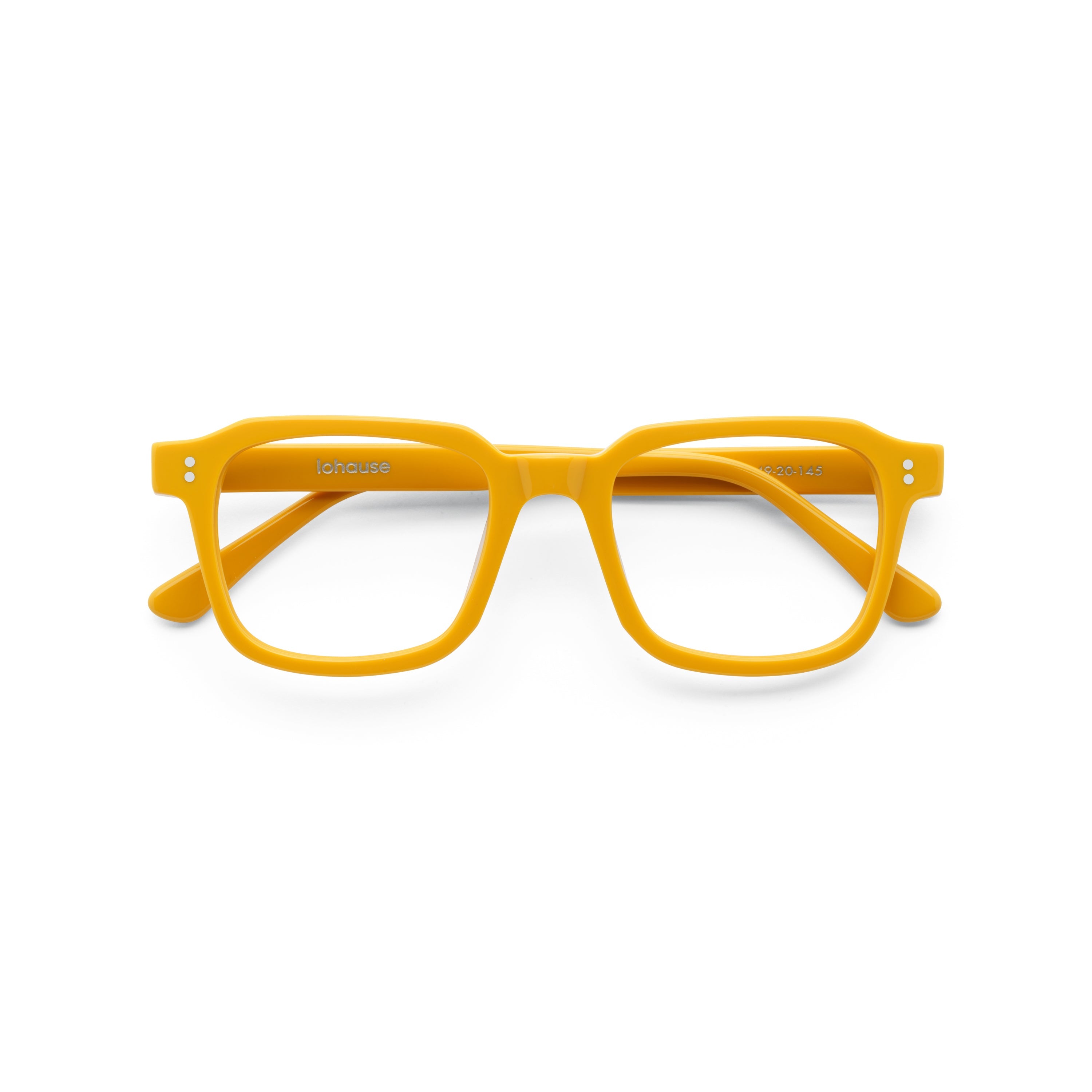 The Hoffman Amberfort — eyeglasses, Mazzucchelli 1849 acetate frame, square shape, in deep amber.