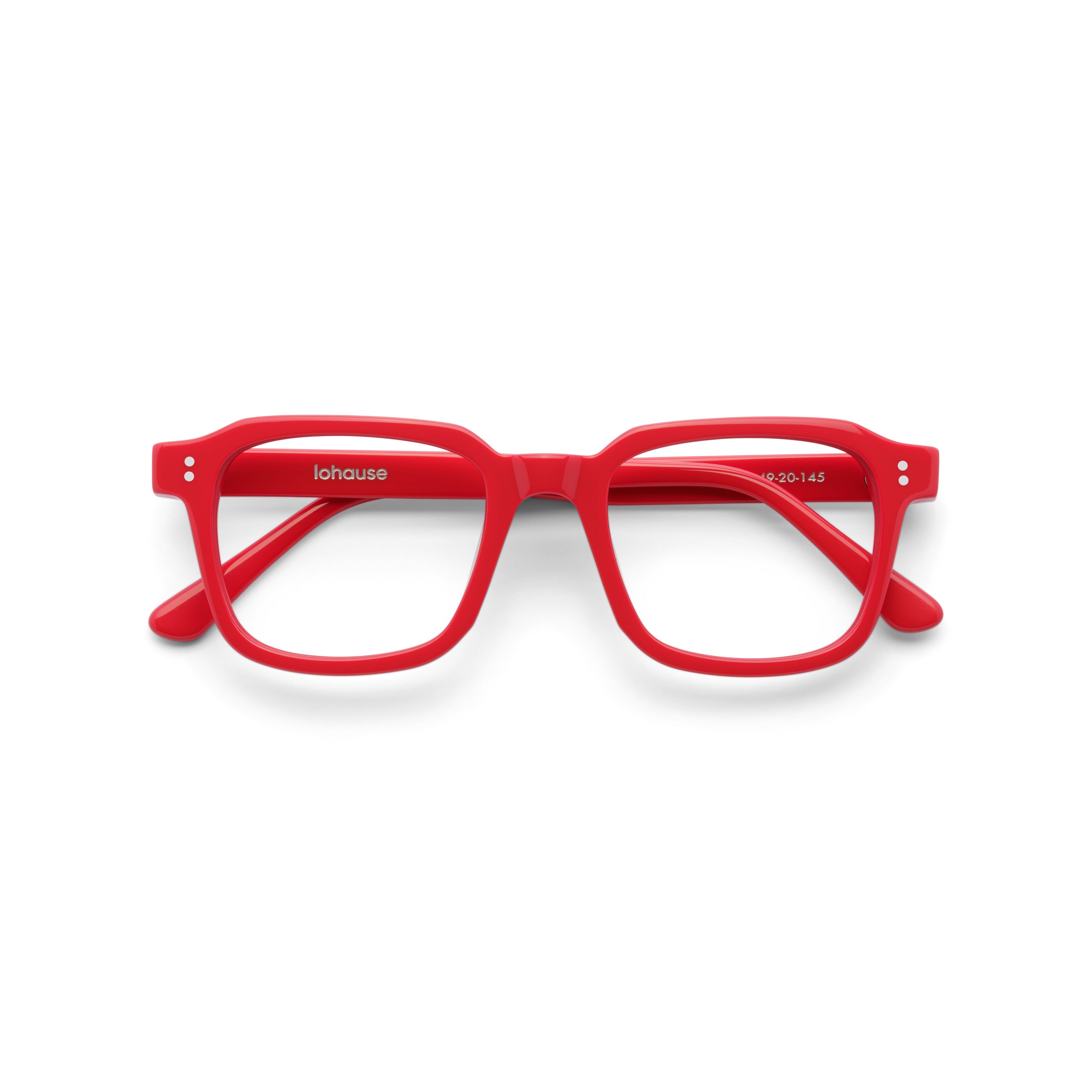 The Hoffman Carmine — eyeglasses, Mazzucchelli 1849 acetate frame, square shape, in carmine.