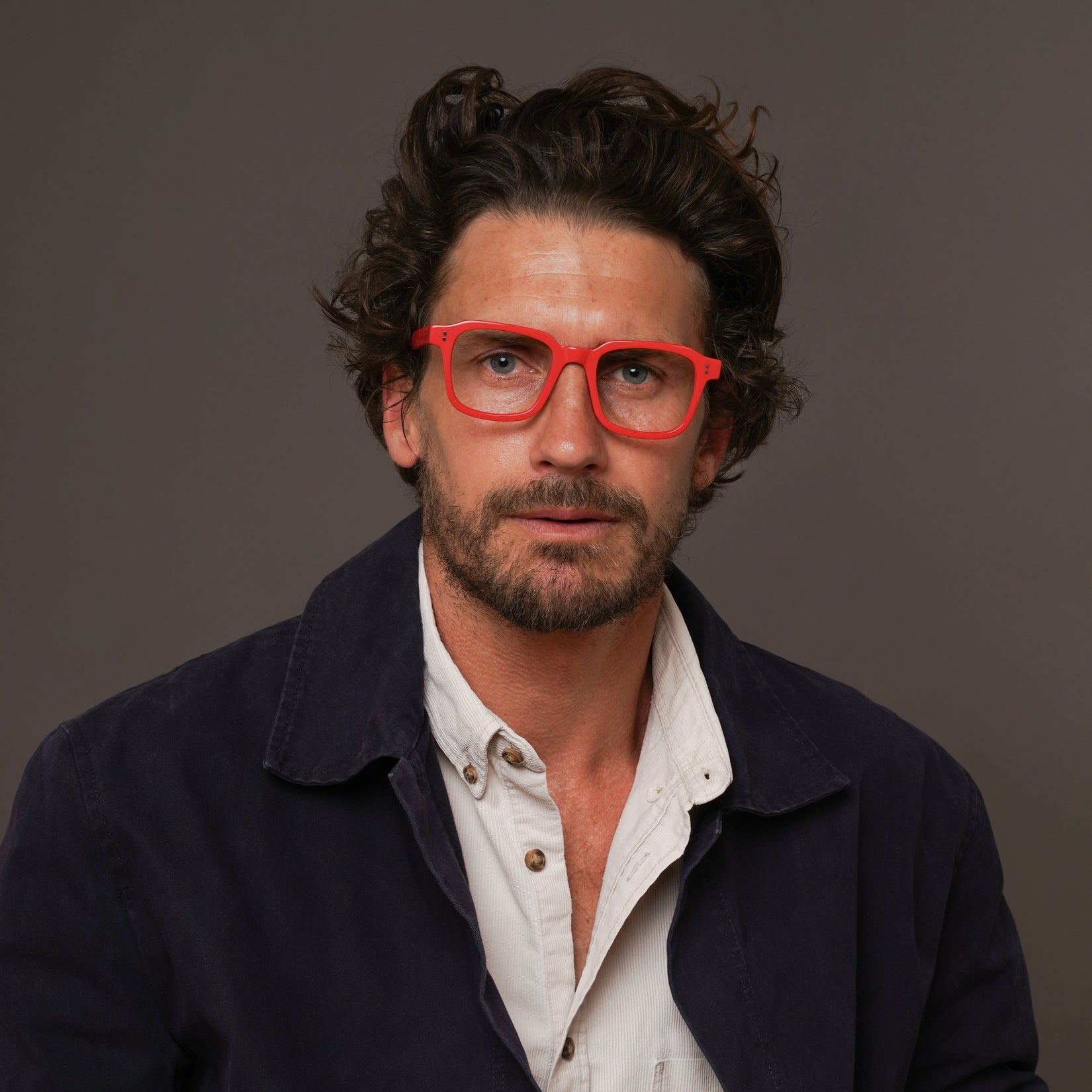 The Hoffman Carmine — eyeglasses, Mazzucchelli 1849 acetate frame, square shape, in carmine.