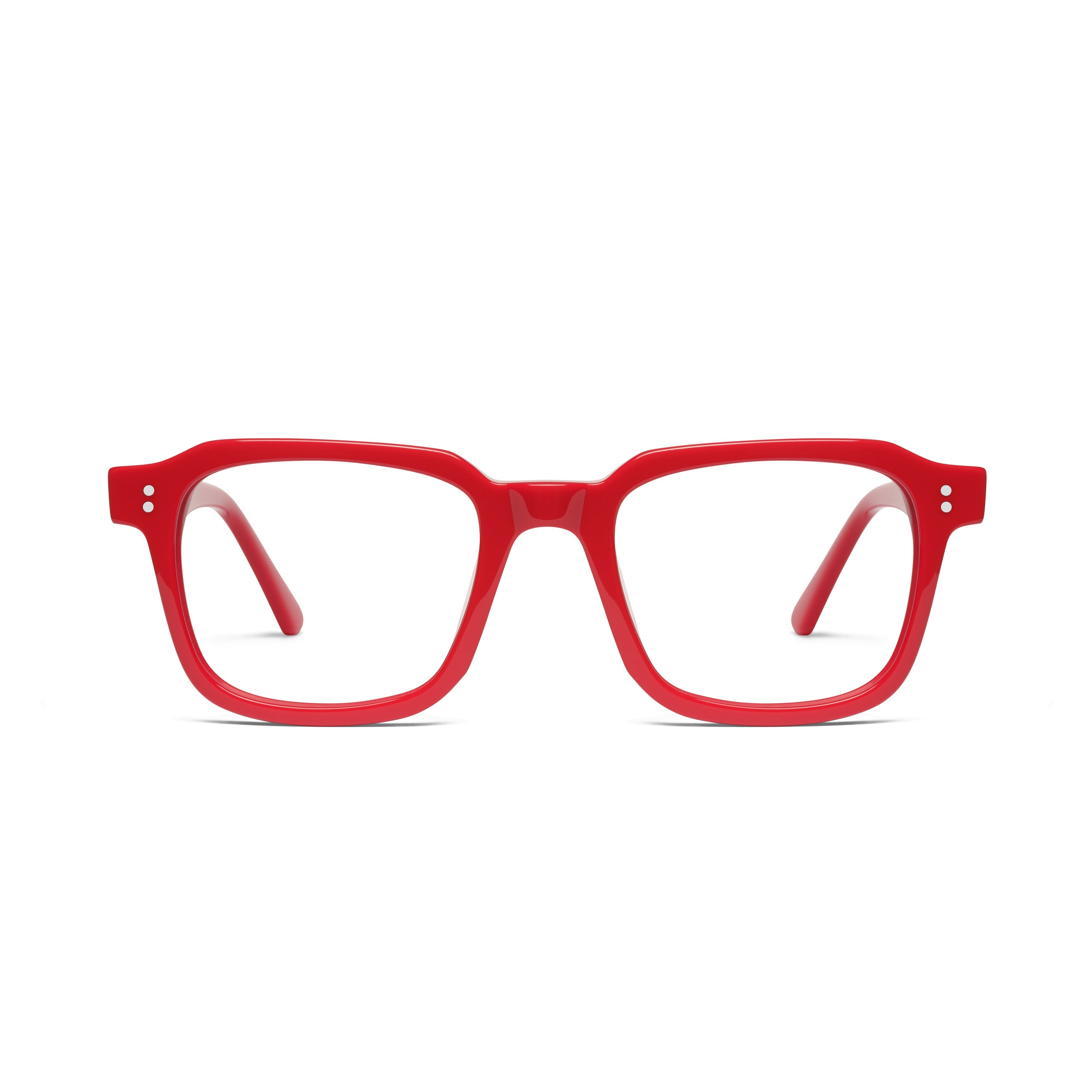 The Hoffman Carmine — eyeglasses, Mazzucchelli 1849 acetate frame, square shape, in carmine.