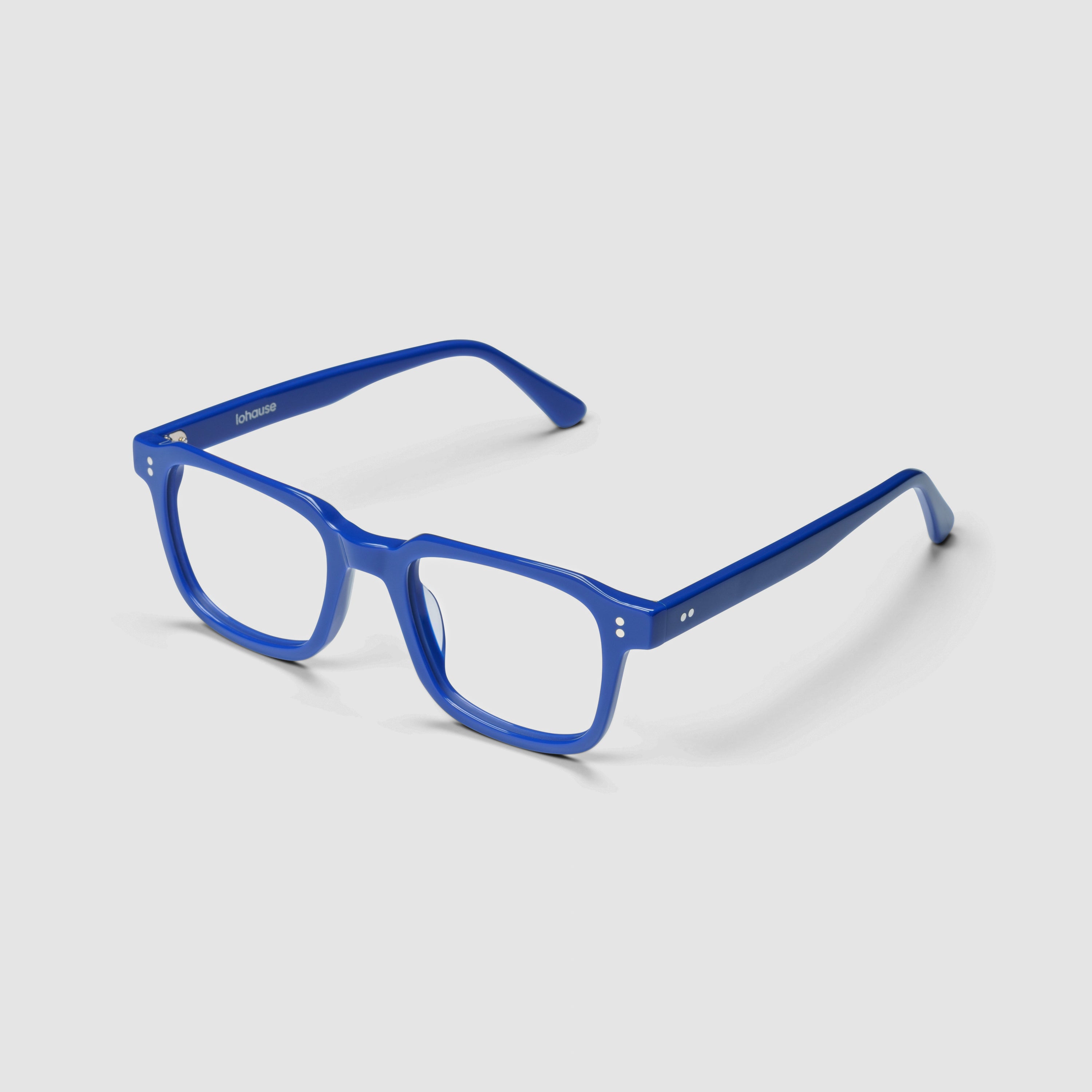 The Hoffman Majorelle — eyeglasses, Mazzucchelli 1849 acetate frame, square shape, in Majorelle blue.