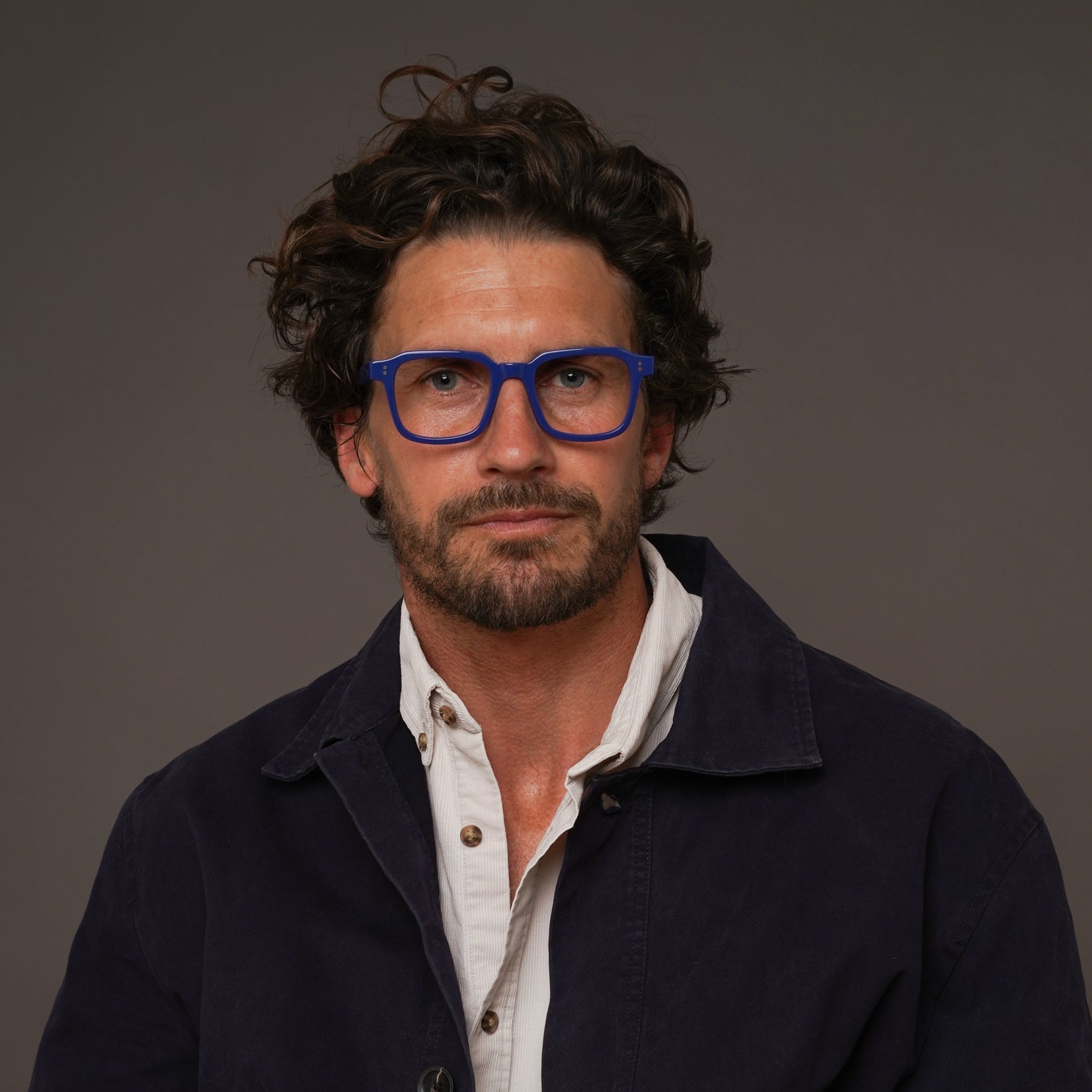 The Hoffman Majorelle — eyeglasses, Mazzucchelli 1849 acetate frame, square shape, in Majorelle blue.