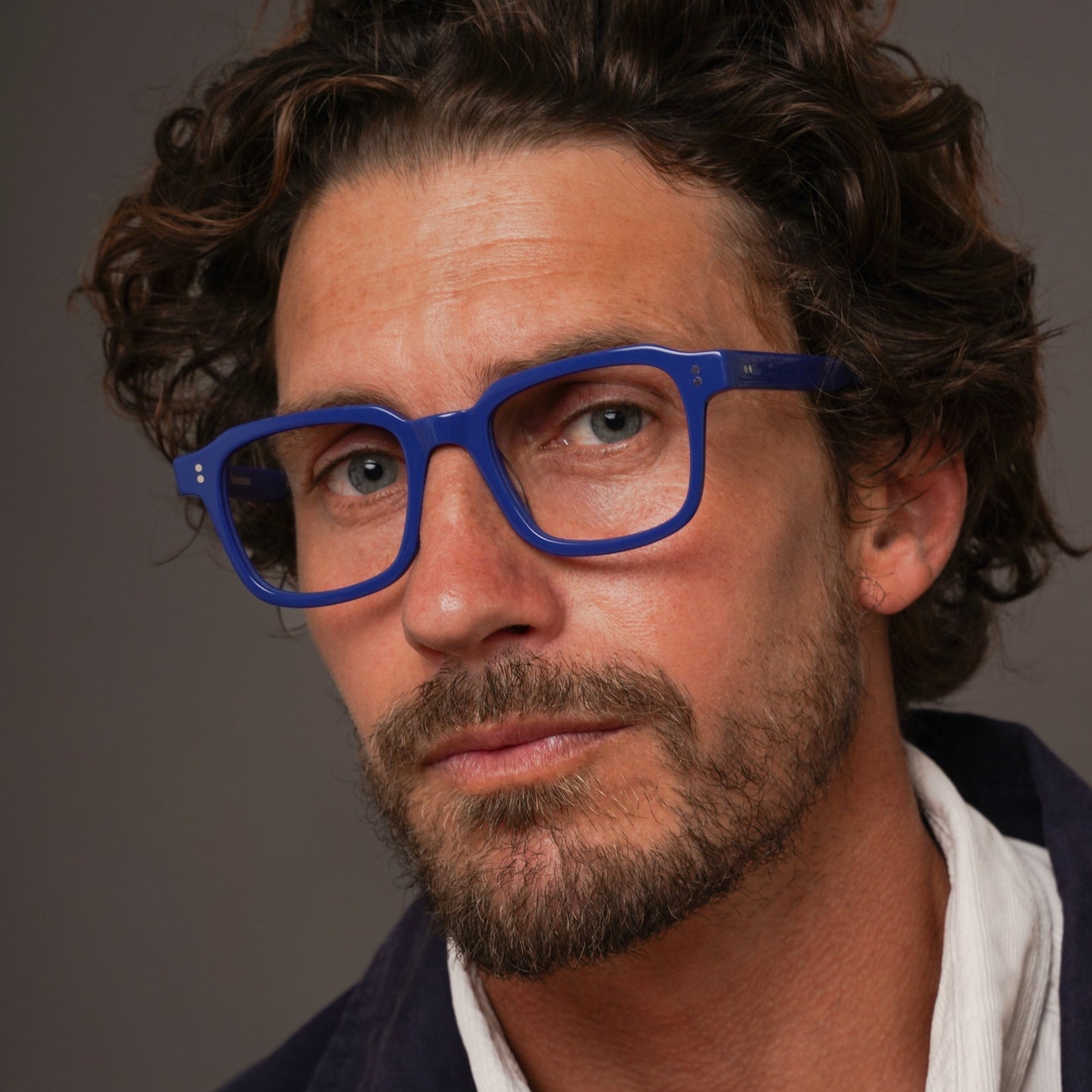 The Hoffman Majorelle — eyeglasses, Mazzucchelli 1849 acetate frame, square shape, in Majorelle blue.
