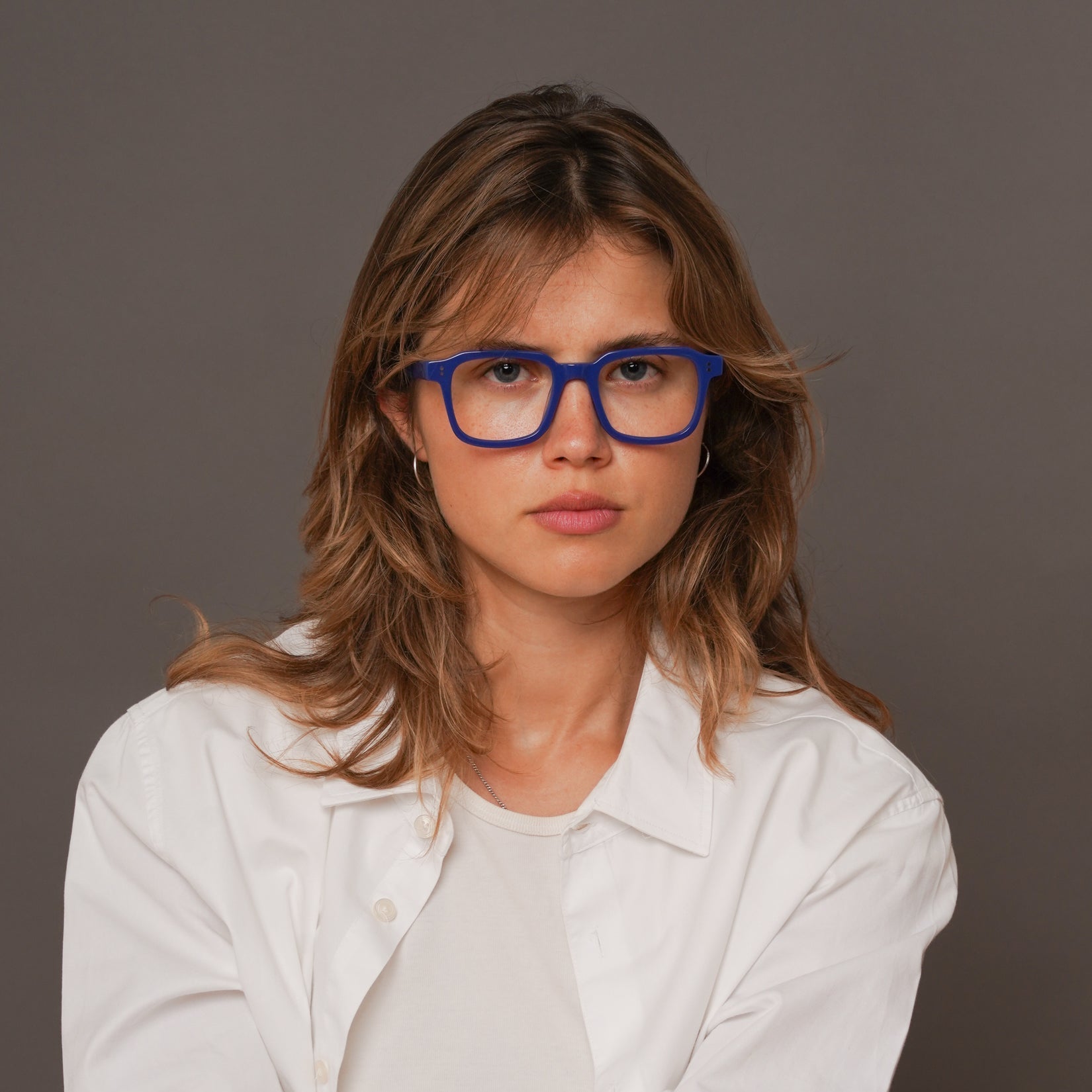 The Hoffman Majorelle — eyeglasses, Mazzucchelli 1849 acetate frame, square shape, in Majorelle blue.