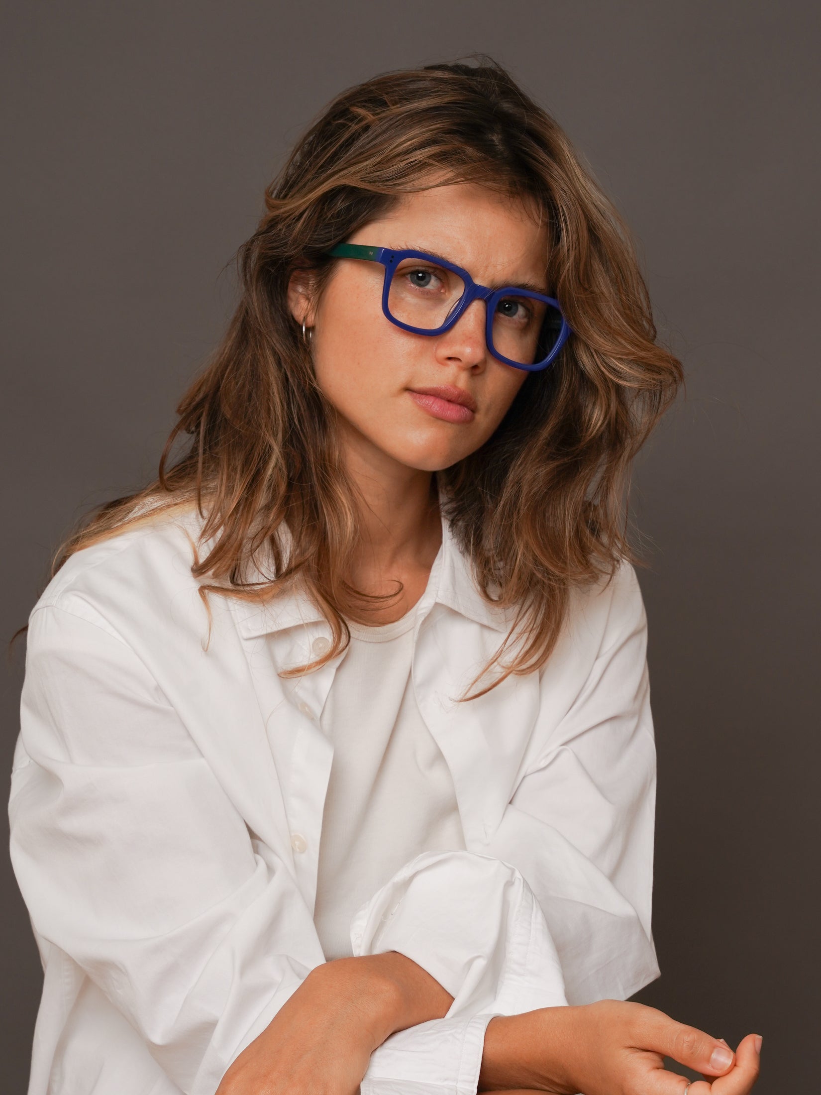 The Hoffman Moritz — eyeglasses, Mazzucchelli 1849 acetate frame, square shape, Moritz finish.