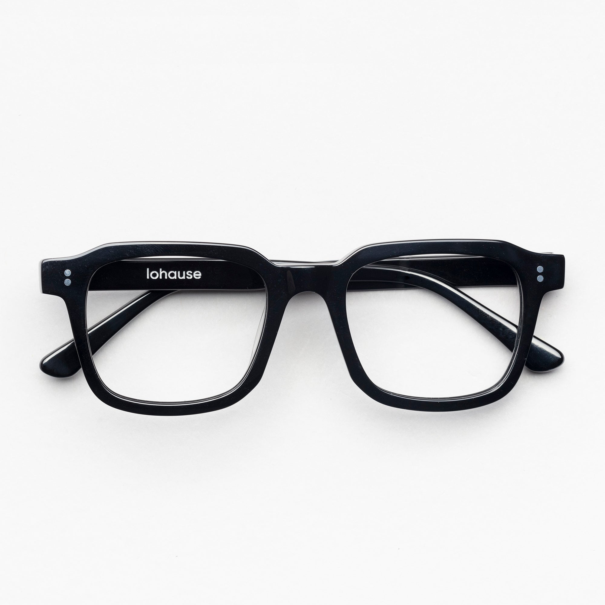 The Hoffman Noir — eyeglasses, Mazzucchelli 1849 acetate frame, square shape, in black.