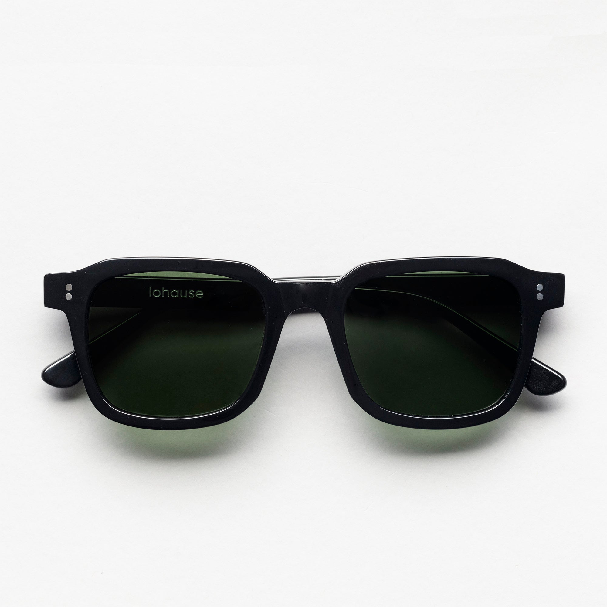 The Hoffman Noir Sunglasses, Mazzucchelli 1849 acetate frame, square shape, in black.