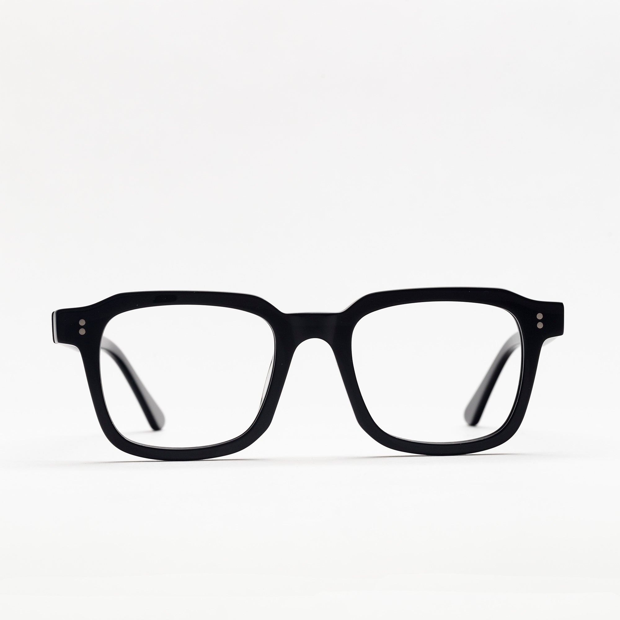 The Hoffman Noir — eyeglasses, Mazzucchelli 1849 acetate frame, square shape, in black.