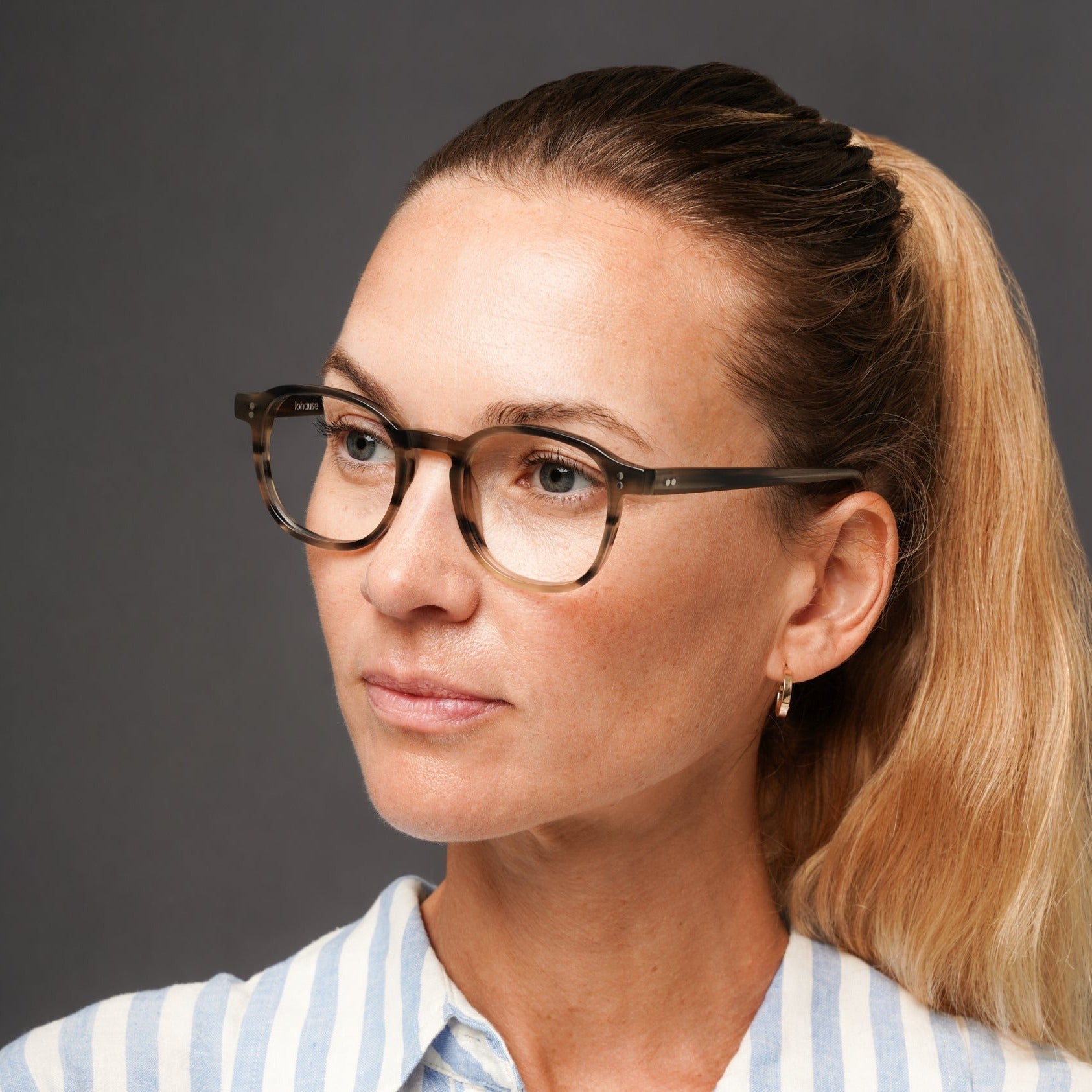 The Marshall Olive — eyeglasses, Mazzucchelli 1849 acetate frame, round shape, in olive green.