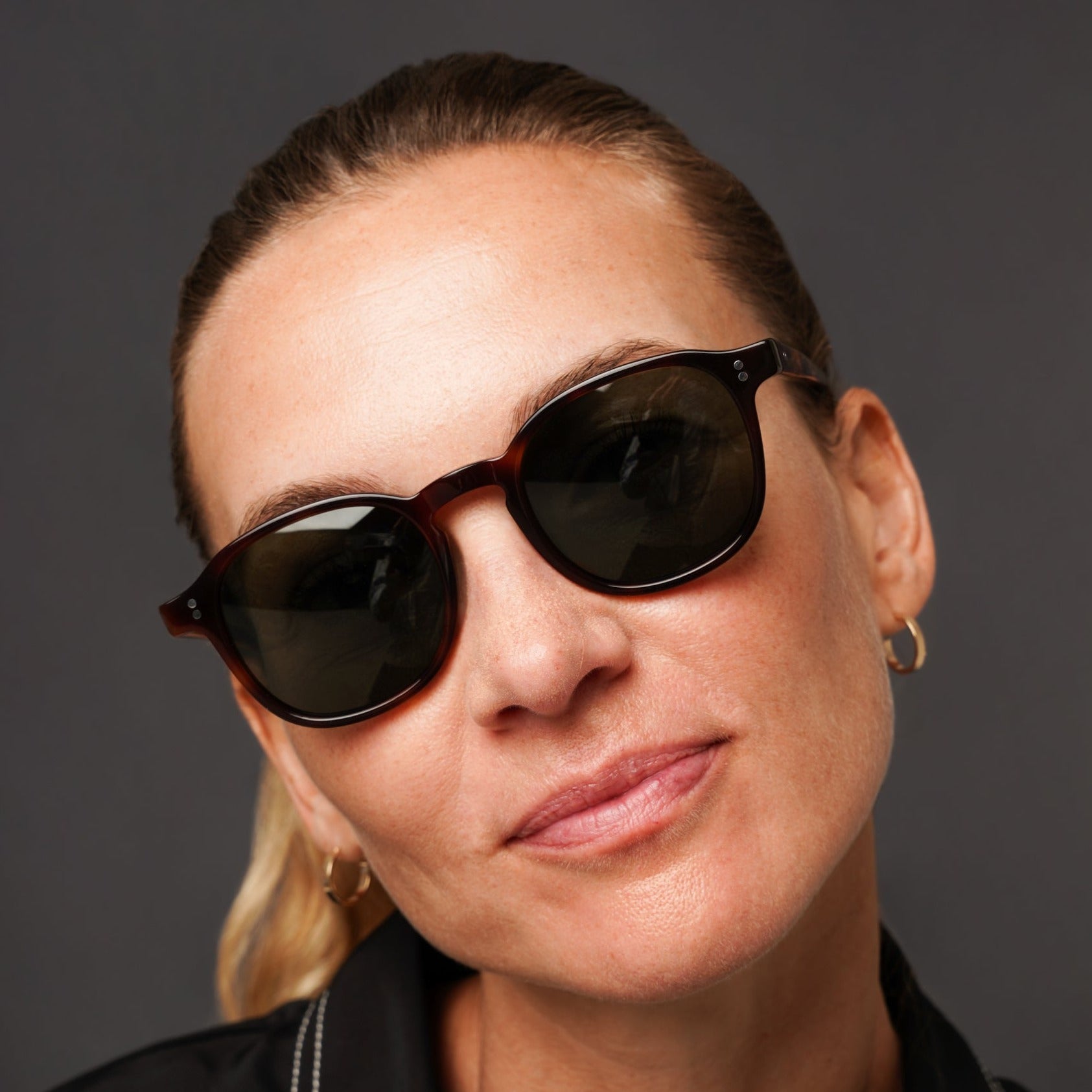 The Marshall Tortoise Sunglasses, Mazzucchelli 1849 acetate frame, round shape, in tortoise.