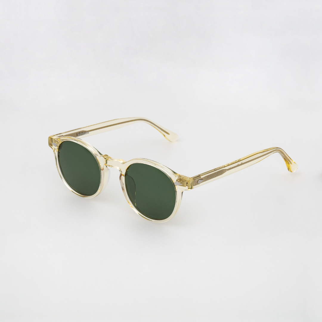 The Picasso Air Sunglasses, Mazzucchelli 1849 acetate frame, round shape, in clear crystal.