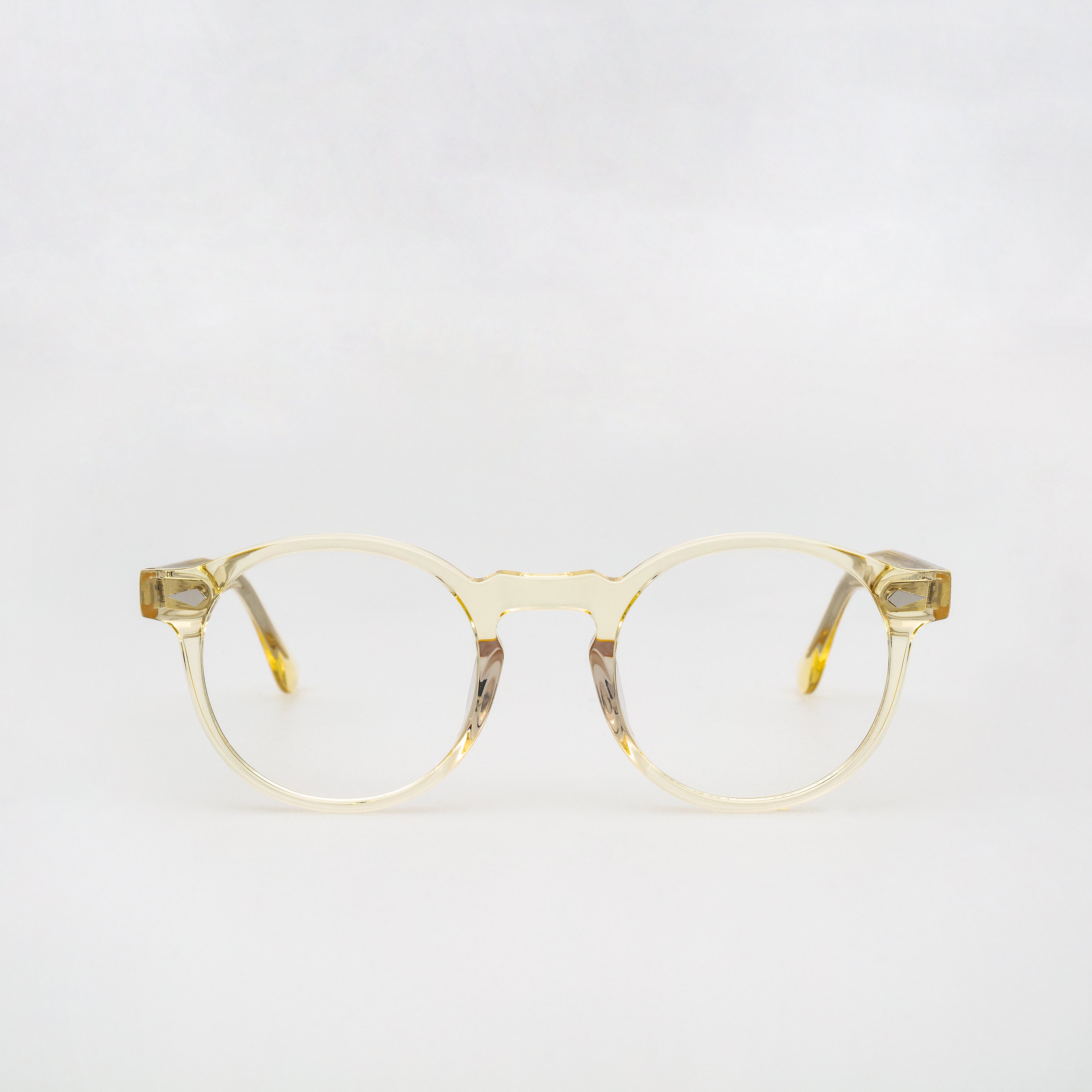 The Picasso Air — eyeglasses, Mazzucchelli 1849 acetate frame, round shape, in clear crystal.