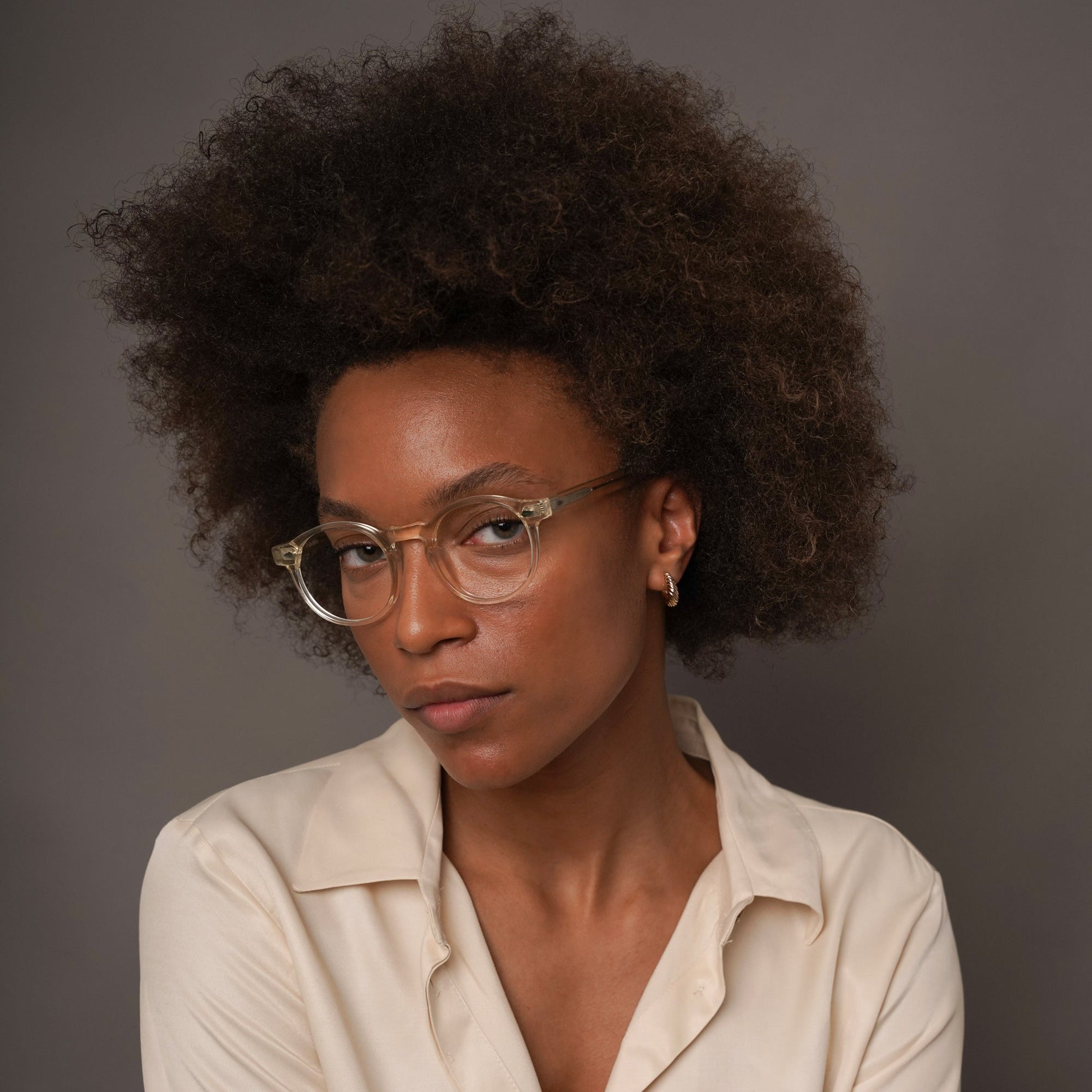 The Picasso Air — eyeglasses, Mazzucchelli 1849 acetate frame, round shape, in clear crystal.