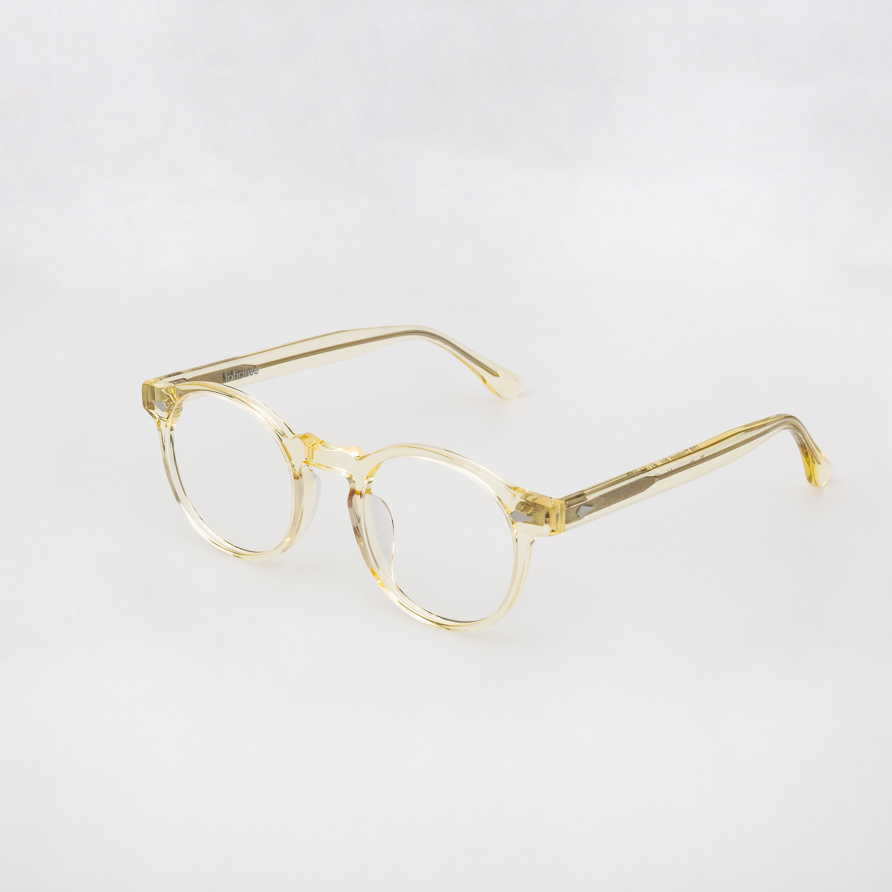 The Picasso Air — eyeglasses, Mazzucchelli 1849 acetate frame, round shape, in clear crystal.