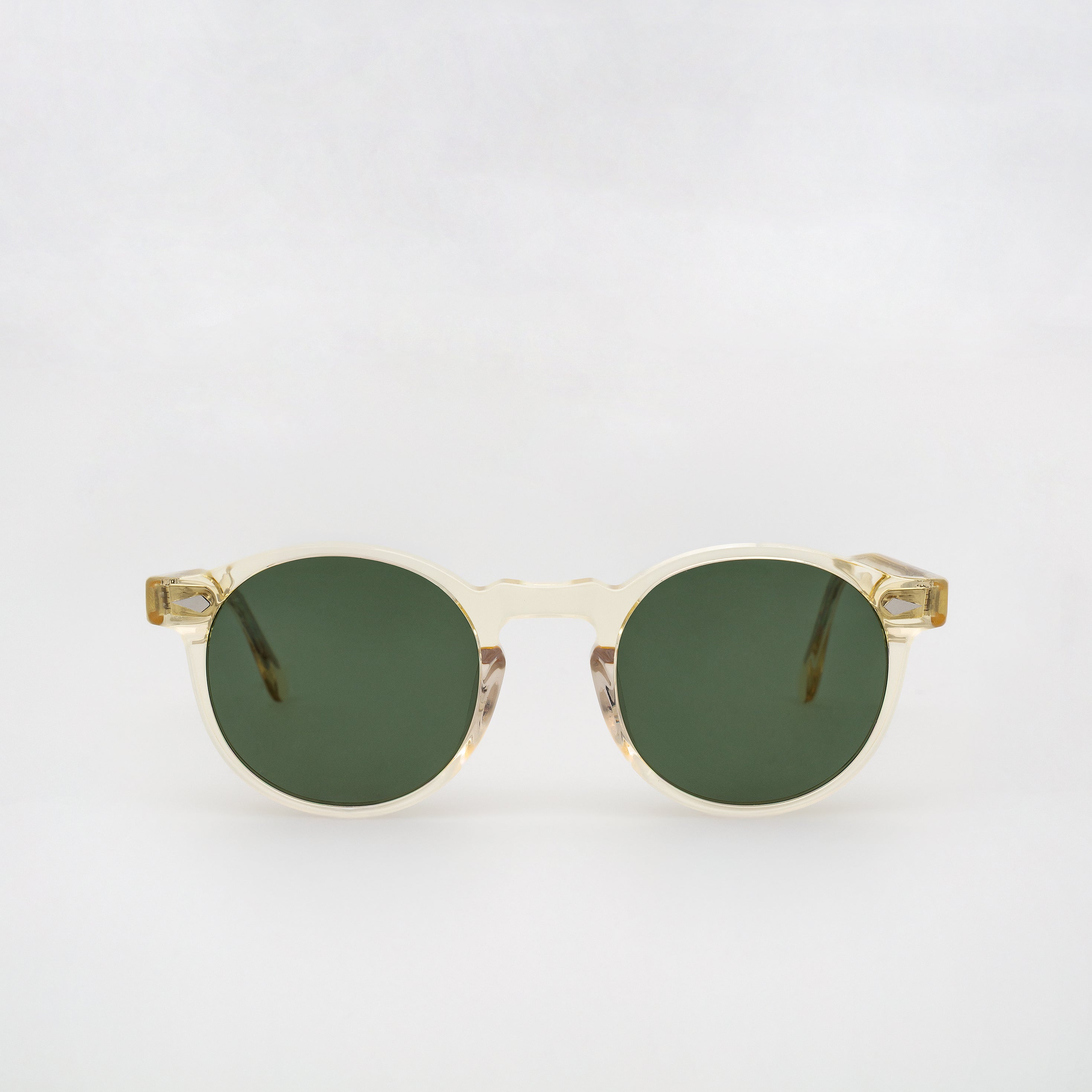 The Picasso Air Sunglasses, Mazzucchelli 1849 acetate frame, round shape, in clear crystal.