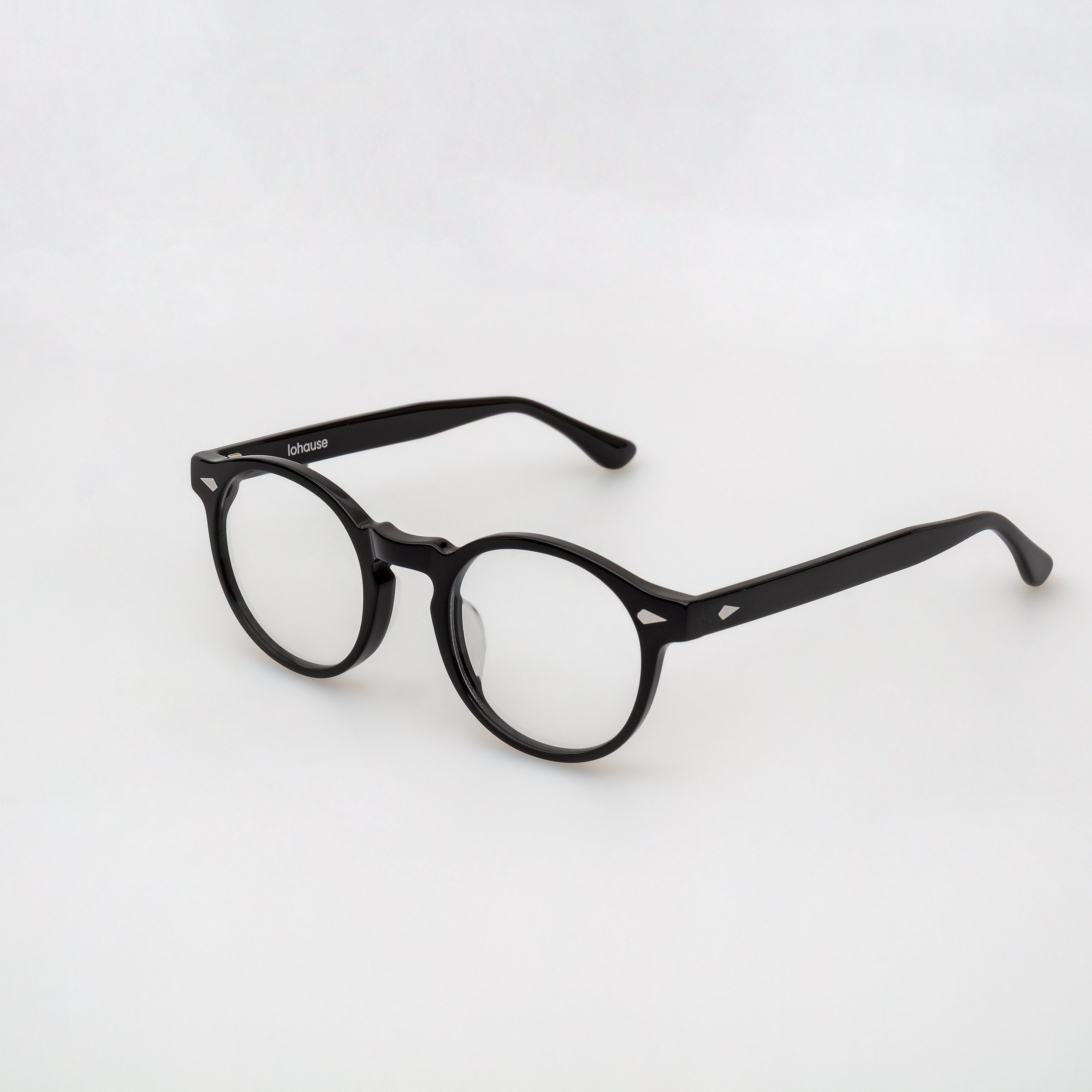 The Picasso Noir — eyeglasses, Mazzucchelli 1849 acetate frame, round shape, in black.