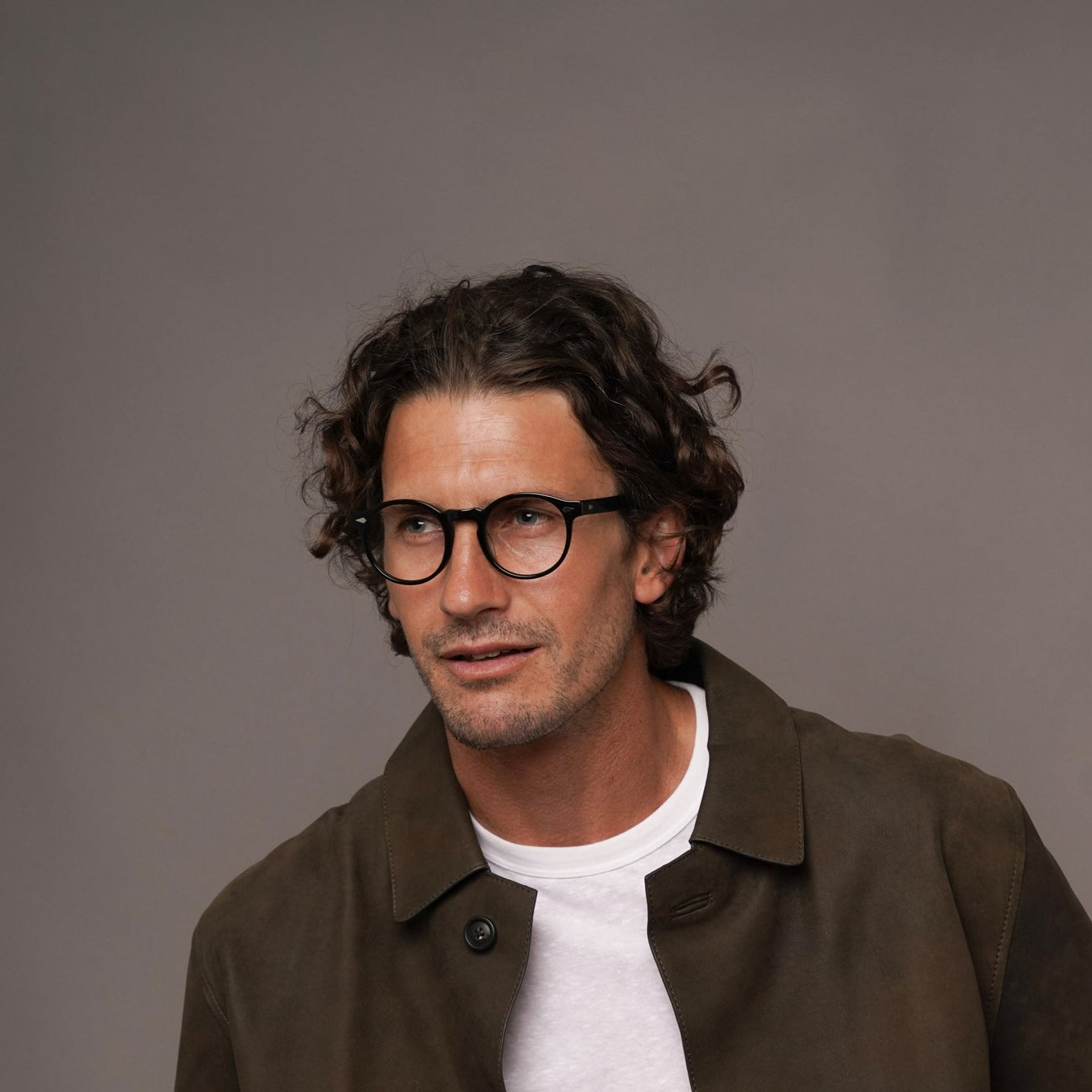 The Picasso Noir — eyeglasses, Mazzucchelli 1849 acetate frame, round shape, in black.