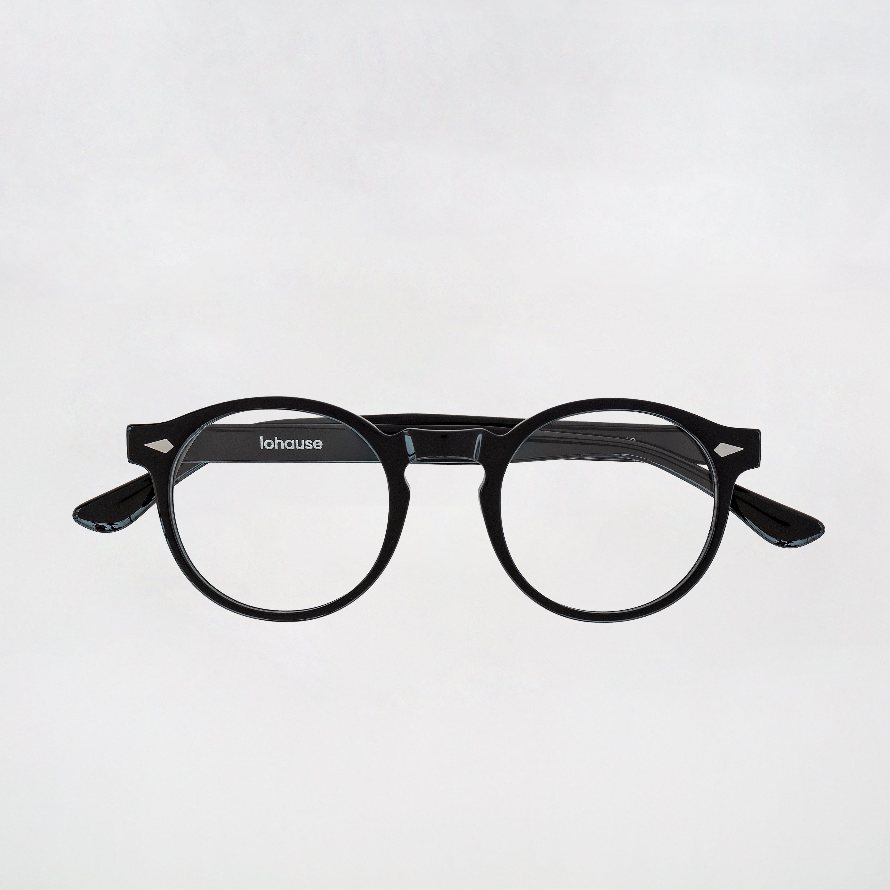 The Picasso Noir — eyeglasses, Mazzucchelli 1849 acetate frame, round shape, in black.
