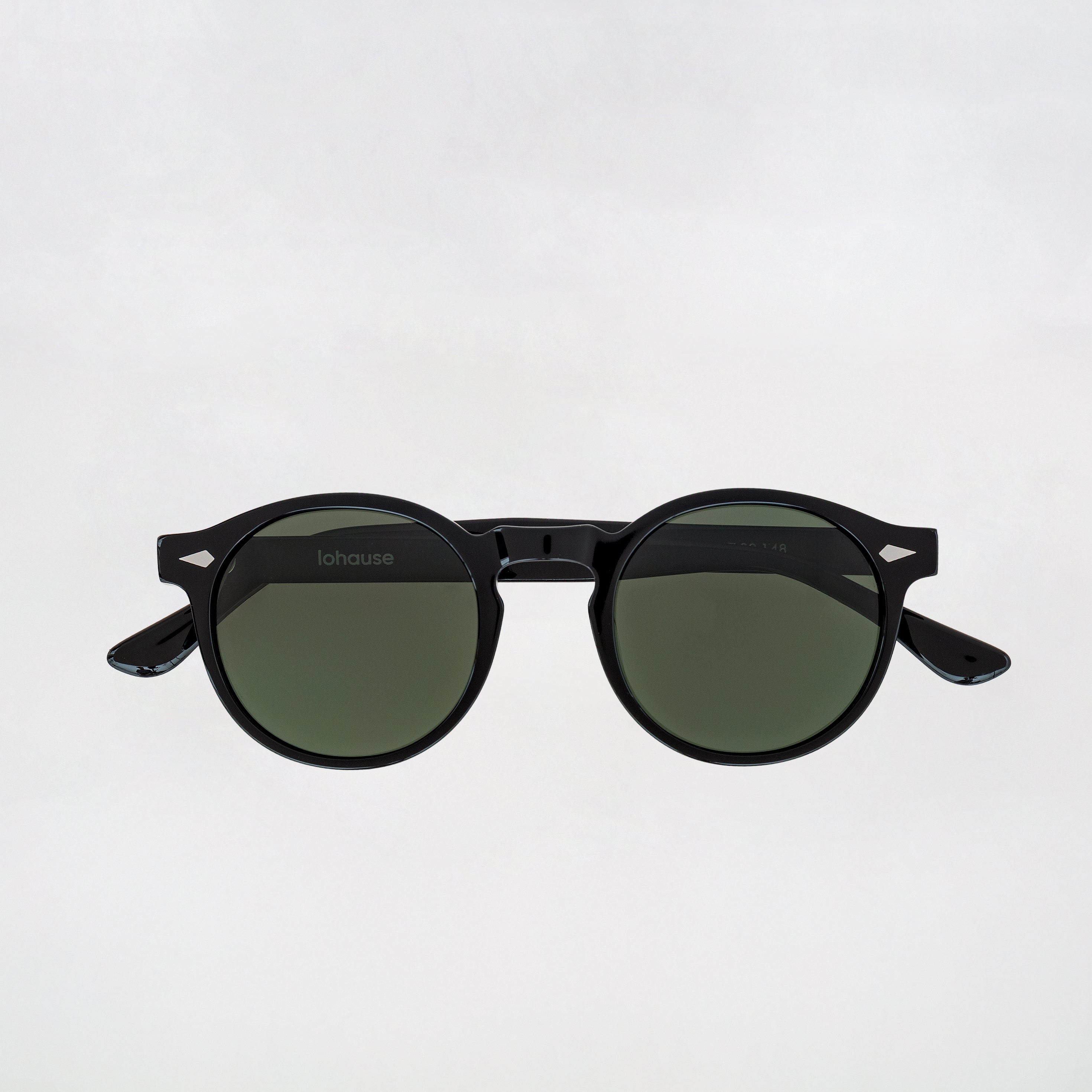 The Picasso Noir Sunglasses, Mazzucchelli 1849 acetate frame, round shape, in black.