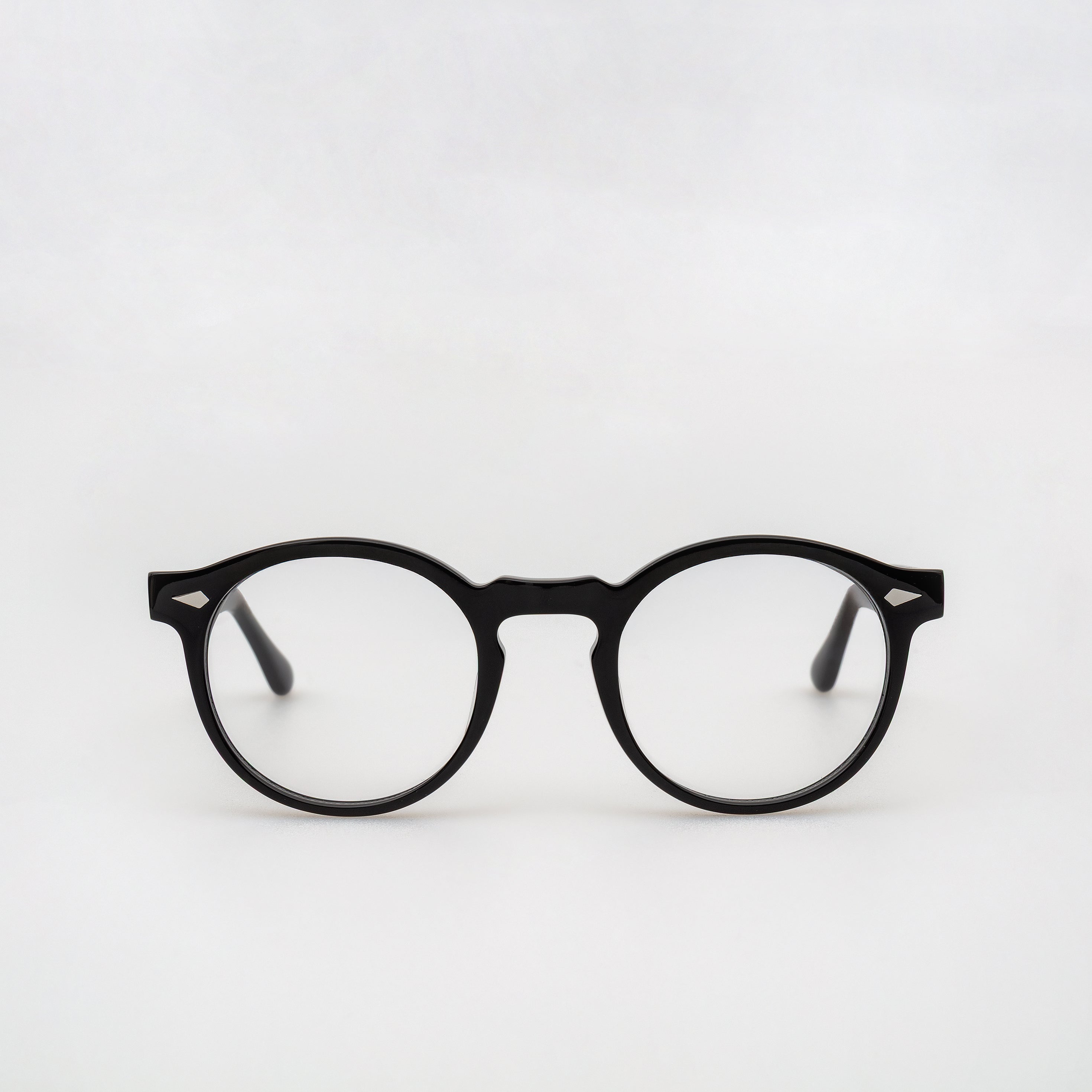 The Picasso Noir — eyeglasses, Mazzucchelli 1849 acetate frame, round shape, in black.