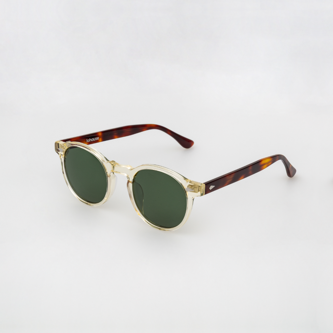 The Picasso Paradox N1 Sunglasses, Mazzucchelli 1849 acetate frame, round shape, Paradox N1 pattern.