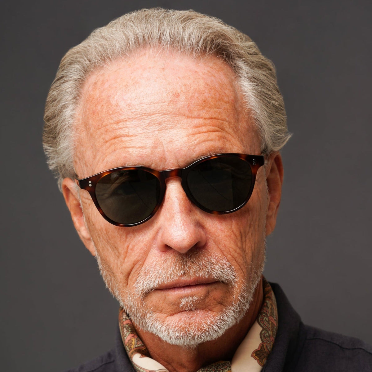The Spielberg Tortoise Sunglasses, Mazzucchelli 1849 acetate frame, round shape, in tortoise.