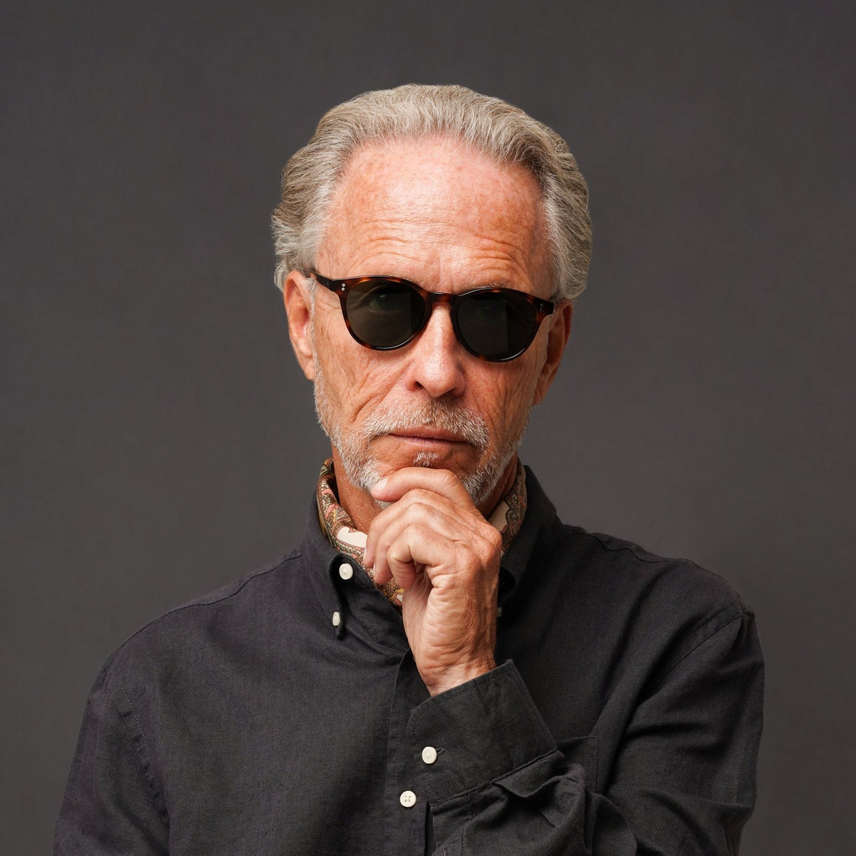 The Spielberg Tortoise Sunglasses, Mazzucchelli 1849 acetate frame, round shape, in tortoise.
