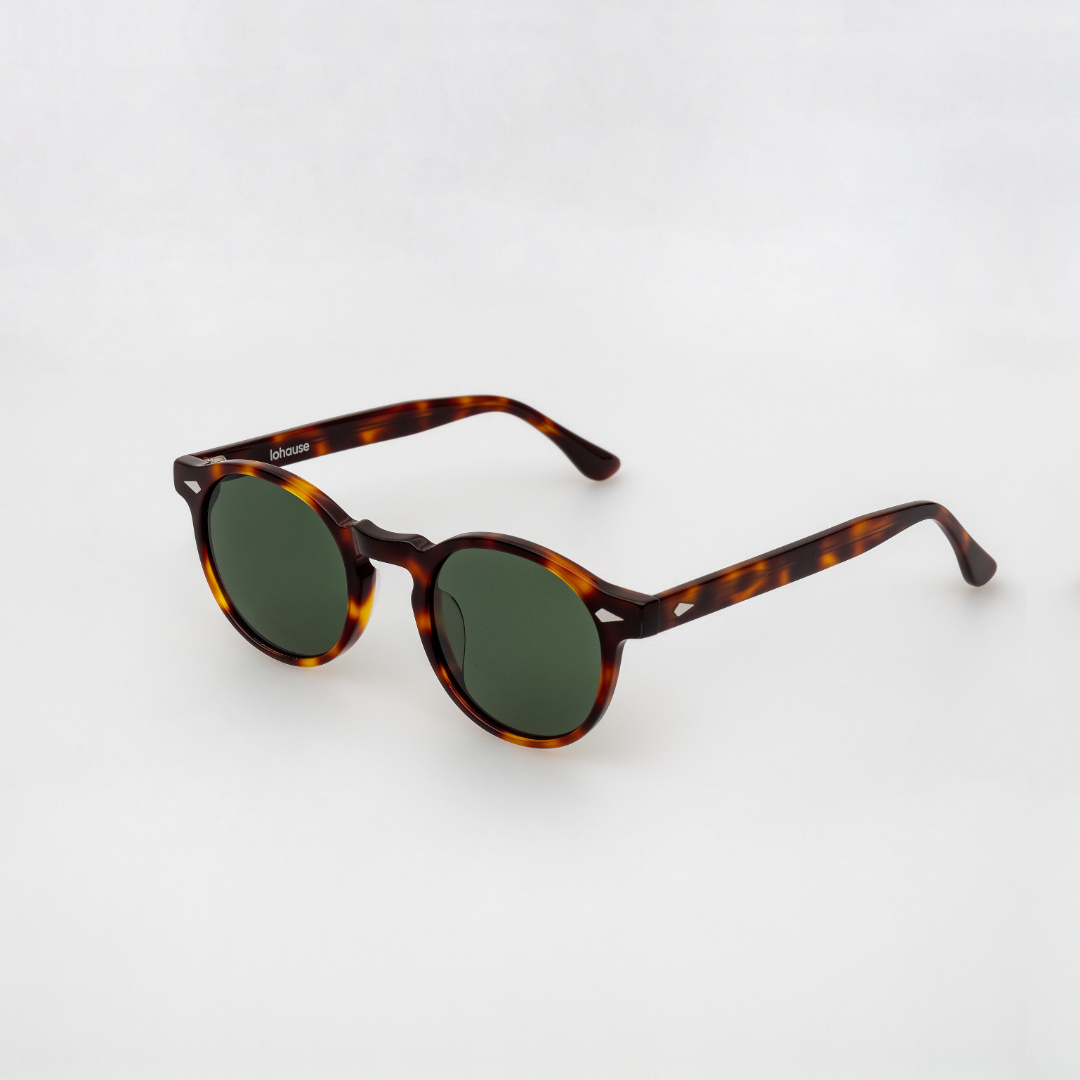 The Picasso Tortoise Sunglasses, Mazzucchelli 1849 acetate frame, round shape, in tortoise.