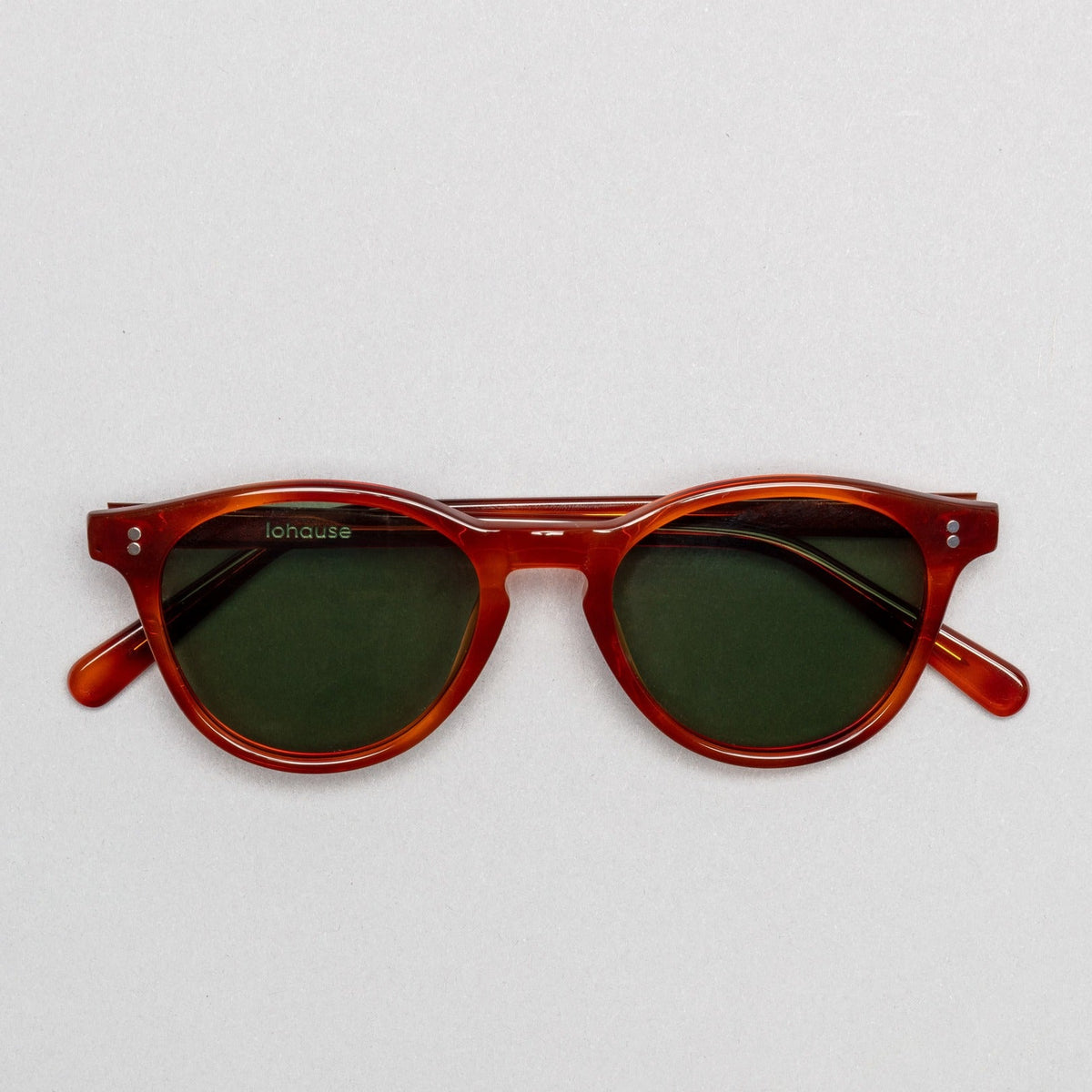 The Spielberg Tea Sunglasses, Mazzucchelli 1849 acetate frame, round shape, in tea (light amber).