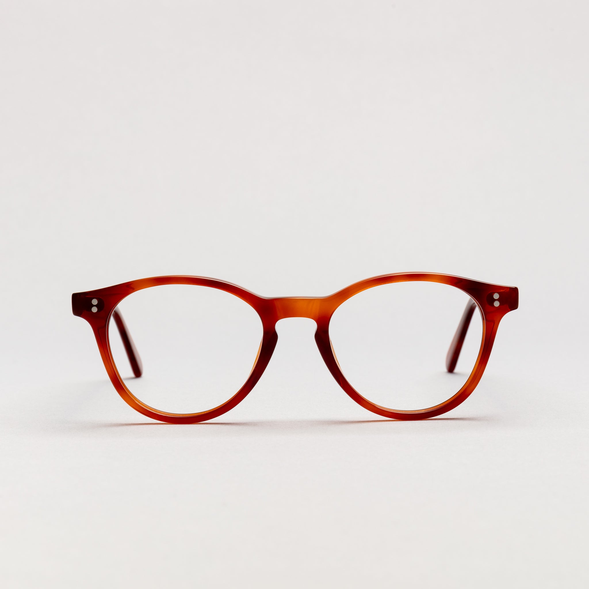 The Spielberg Tea — eyeglasses, Mazzucchelli 1849 acetate frame, round shape, in tea (light amber).