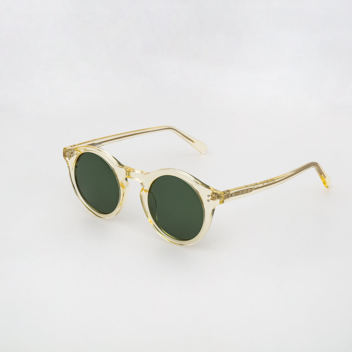 The Spike Air Sunglasses, Mazzucchelli 1849 acetate frame, round shape, in clear crystal.