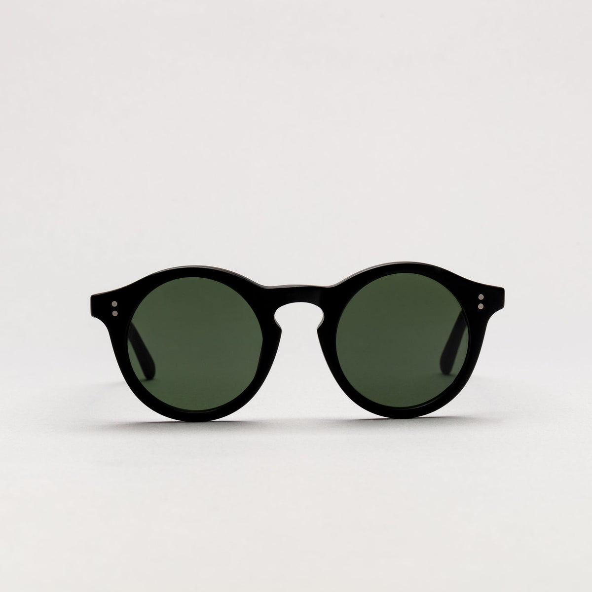The Spike Matte Black Sunglasses, Mazzucchelli 1849 acetate frame, round shape, in matte black.