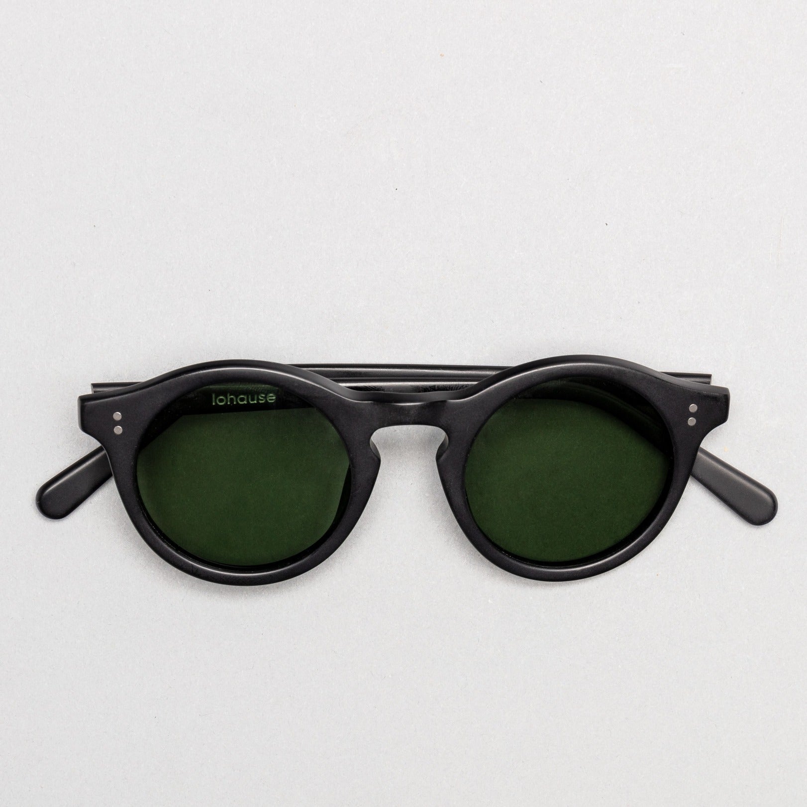 The Spike Matte Black Sunglasses, Mazzucchelli 1849 acetate frame, round shape, in matte black.