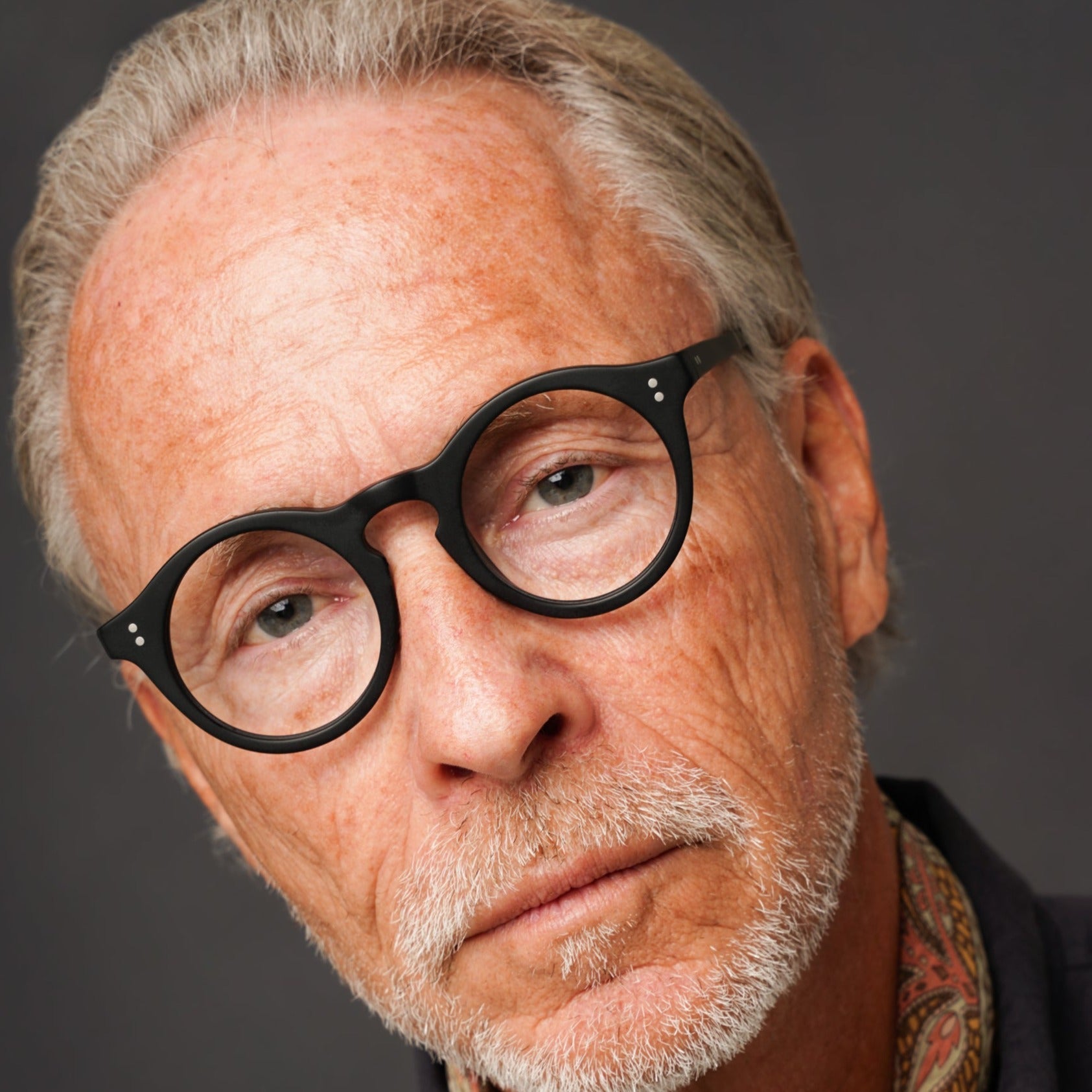 The Spike Matte Black — eyeglasses, Mazzucchelli 1849 acetate frame, round shape, in matte black.