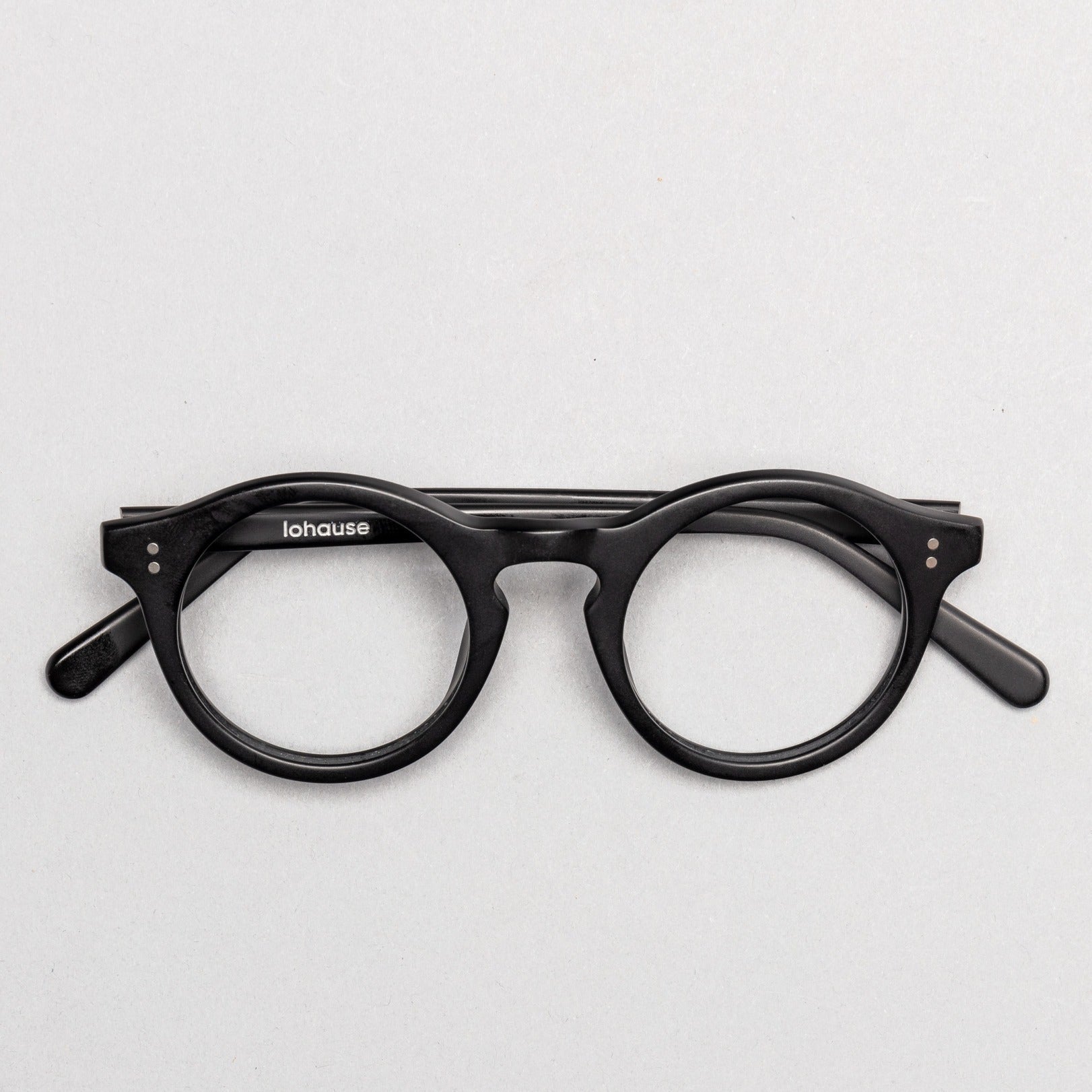 The Spike Matte Black — eyeglasses, Mazzucchelli 1849 acetate frame, round shape, in matte black.