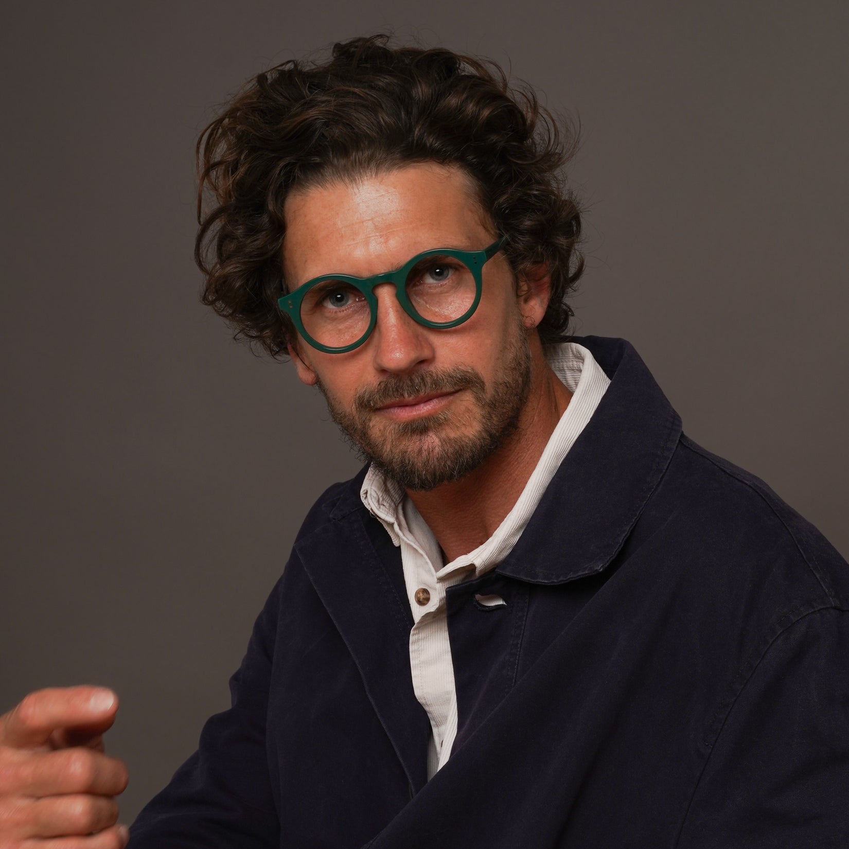 The Spike Moritz — eyeglasses, Mazzucchelli 1849 acetate frame, round shape, Moritz finish.
