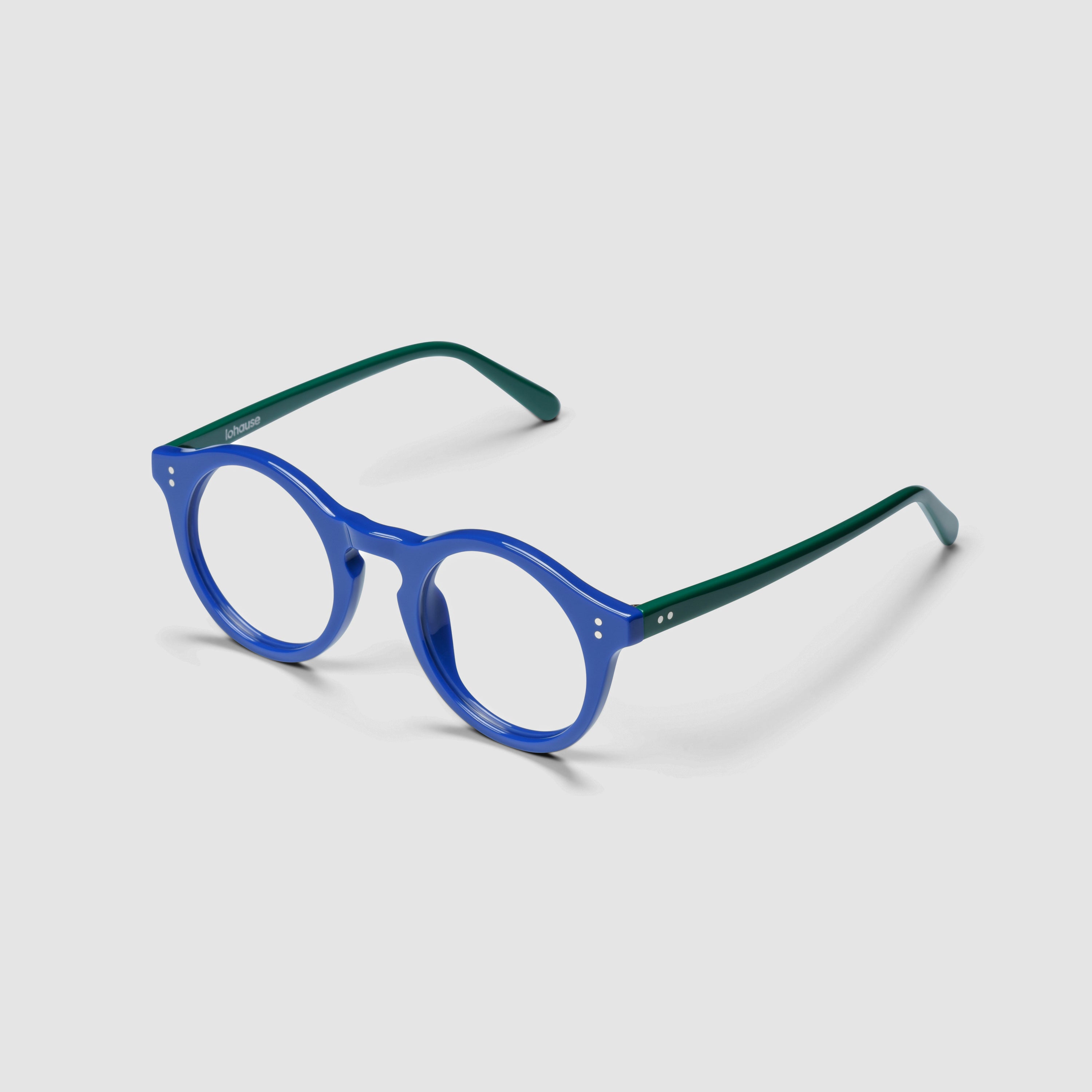 The Spike Moritz — eyeglasses, Mazzucchelli 1849 acetate frame, round shape, Moritz finish.